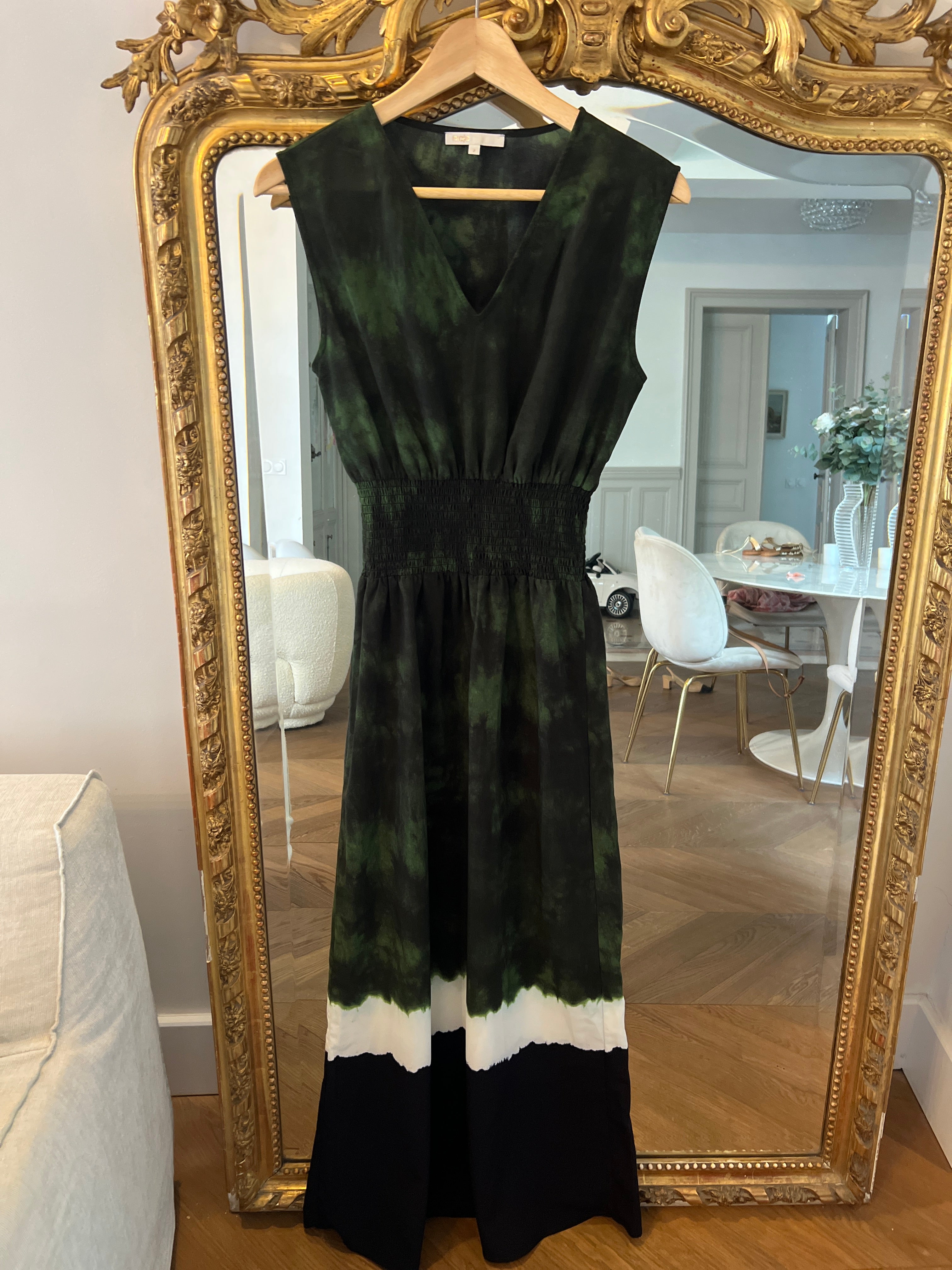 Robe Maje longue verte foncée