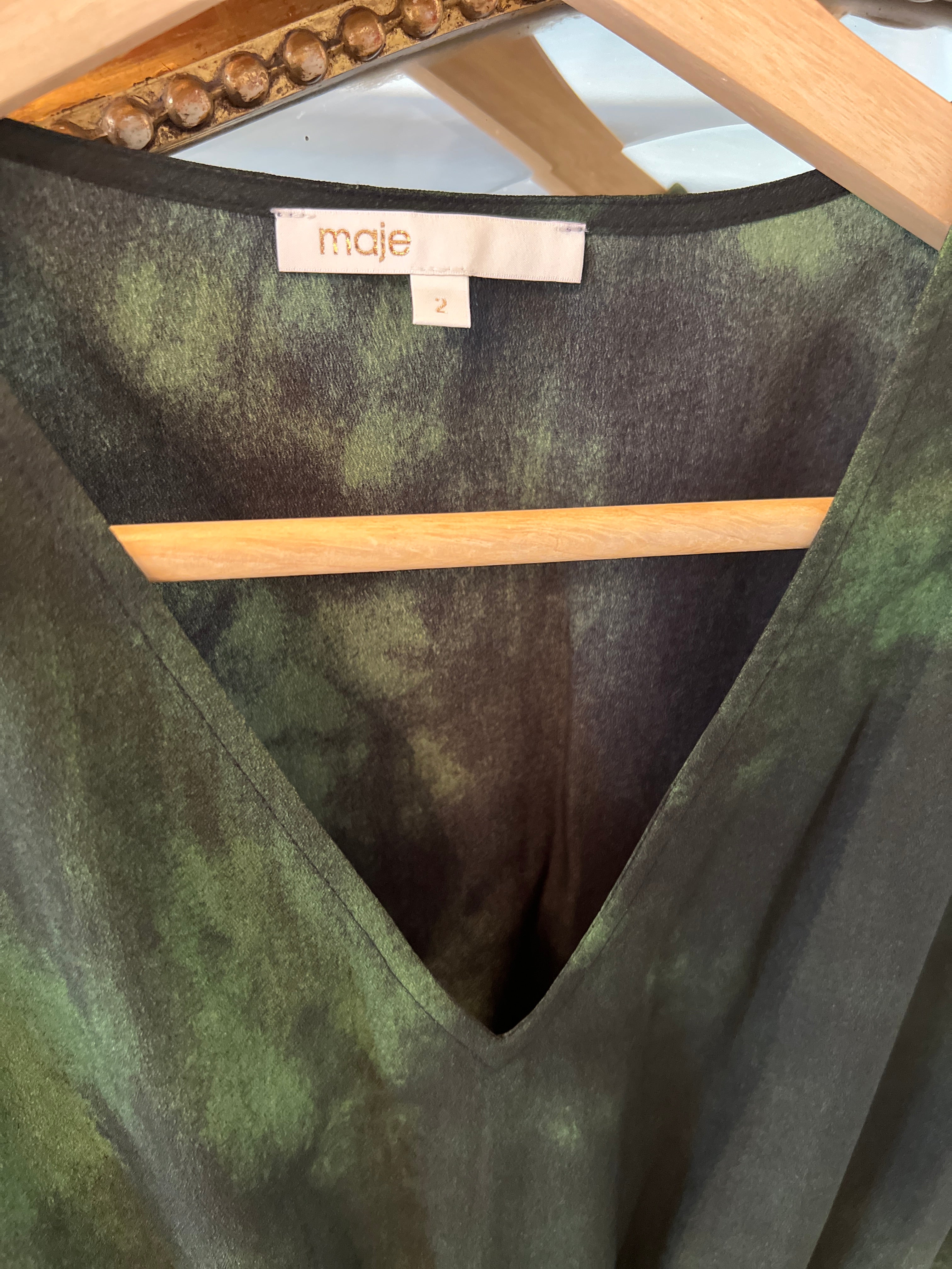 Robe Maje longue verte foncée