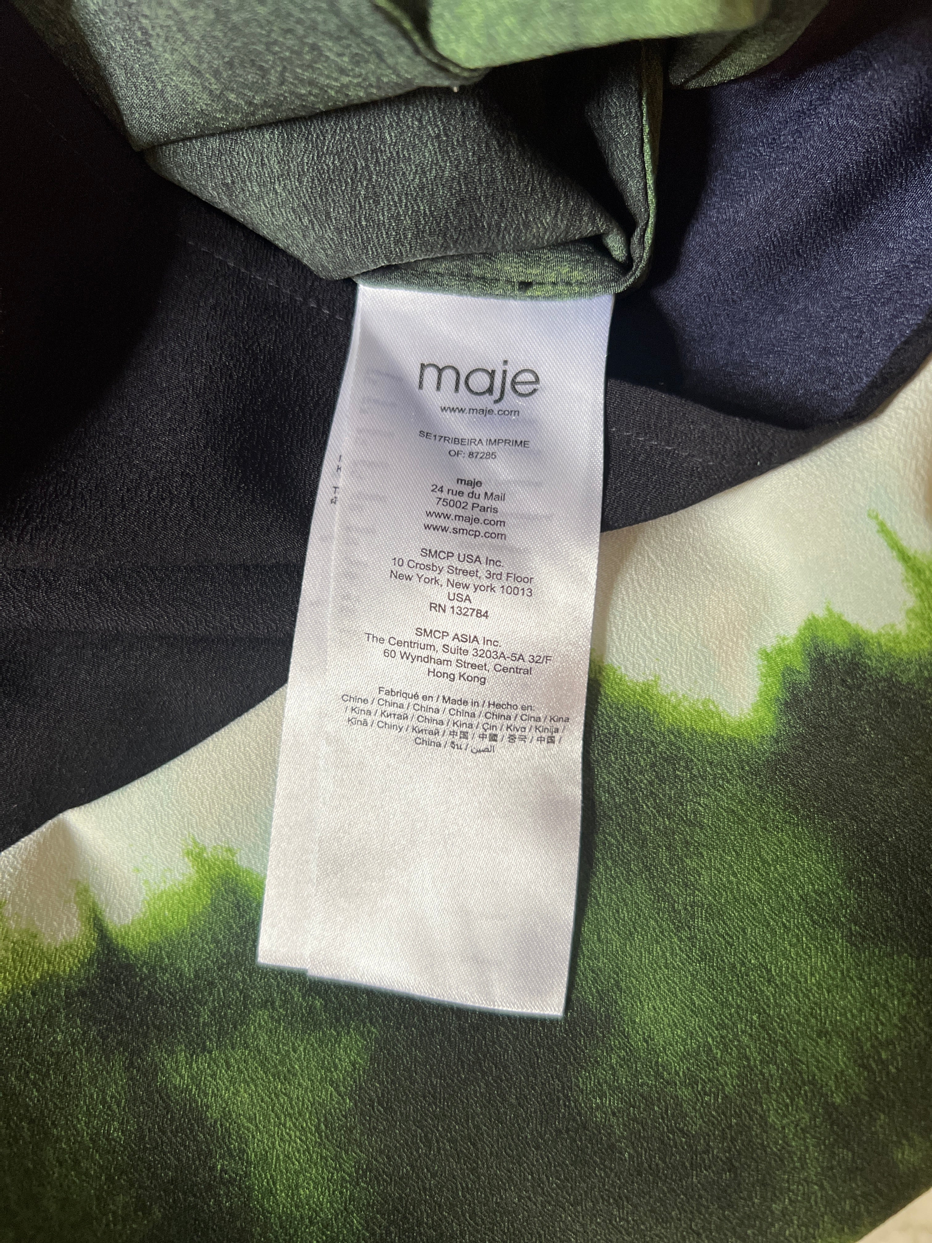 Robe Maje longue verte foncée