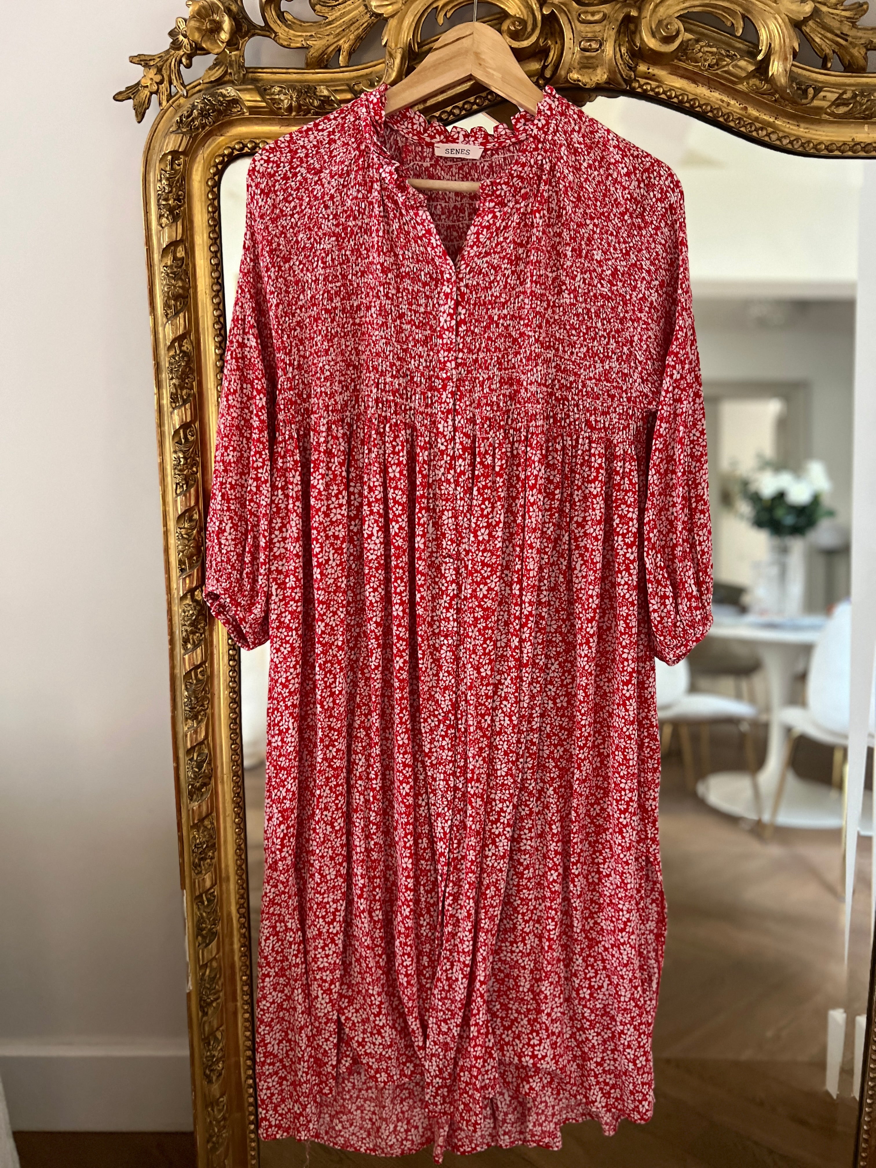 Robe Senes longue rouge à imprimé floral