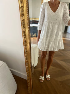 Robe Sezane blanche broderie