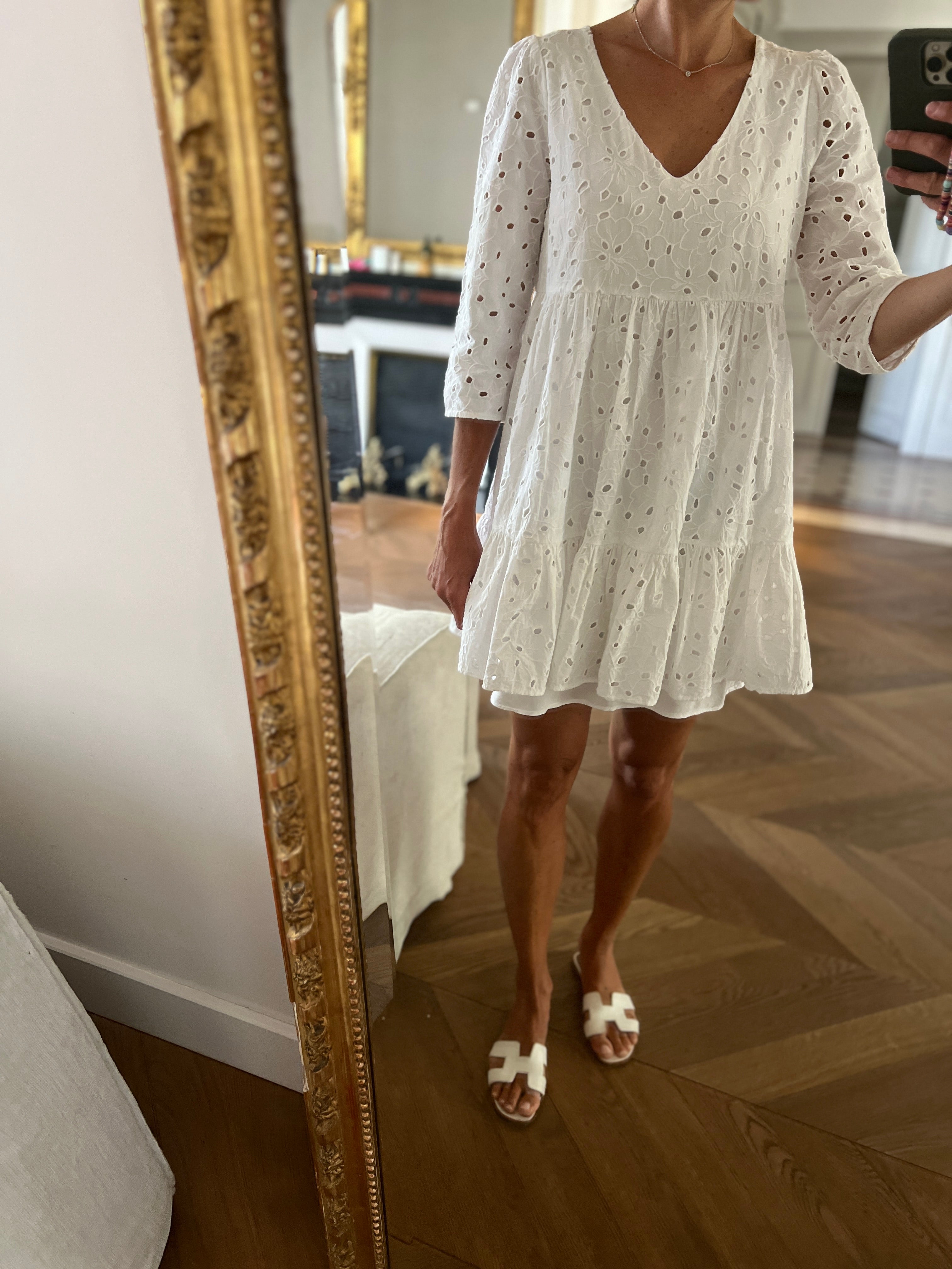 Robe Sezane blanche broderie