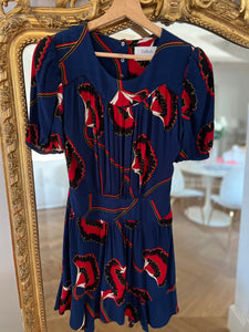 Robe Ba&sh Leo bleu marine à imprimé rouge