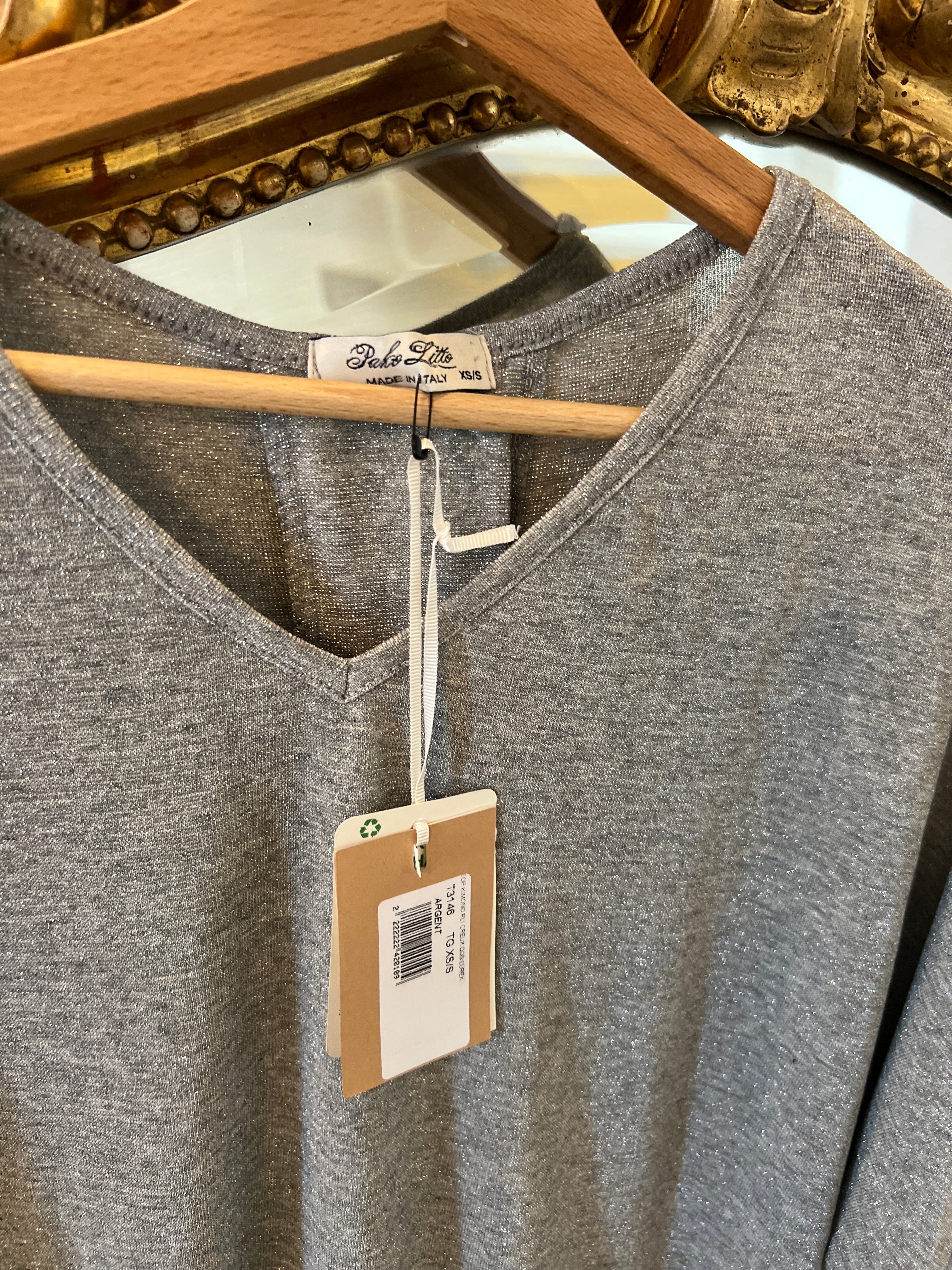 Pablo Litto- Top neuf fin argenté irisé