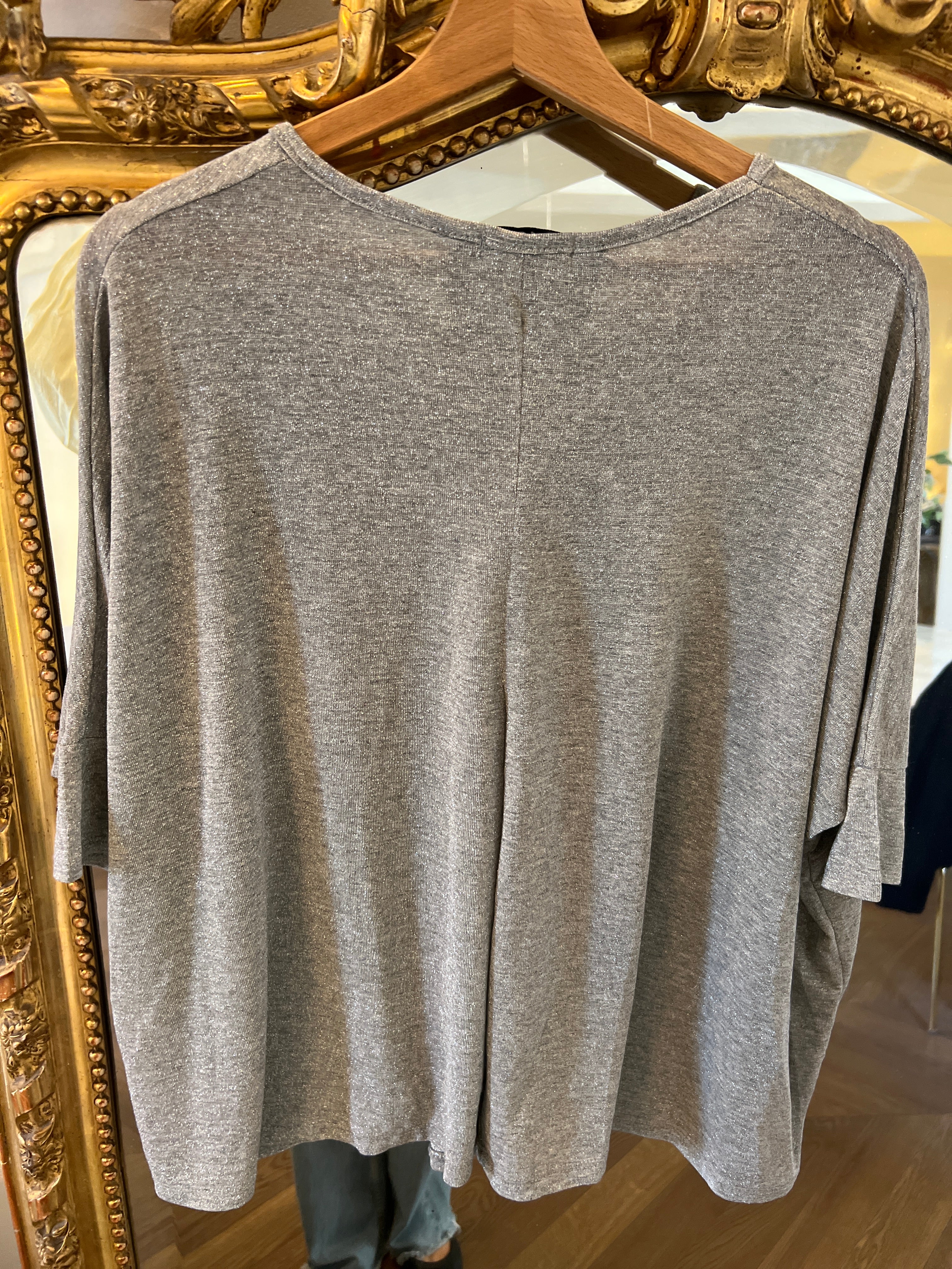 Pablo Litto- Top neuf fin argenté irisé