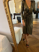 Charger l&#39;image dans la galerie, Guess - Robe dorée épaulettes
