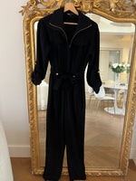 Charger l'image dans la galerie, Maje - Combinaison pantalon noire boutons dorés
