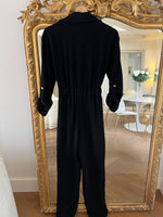 Charger l'image dans la galerie, Maje - Combinaison pantalon noire boutons dorés
