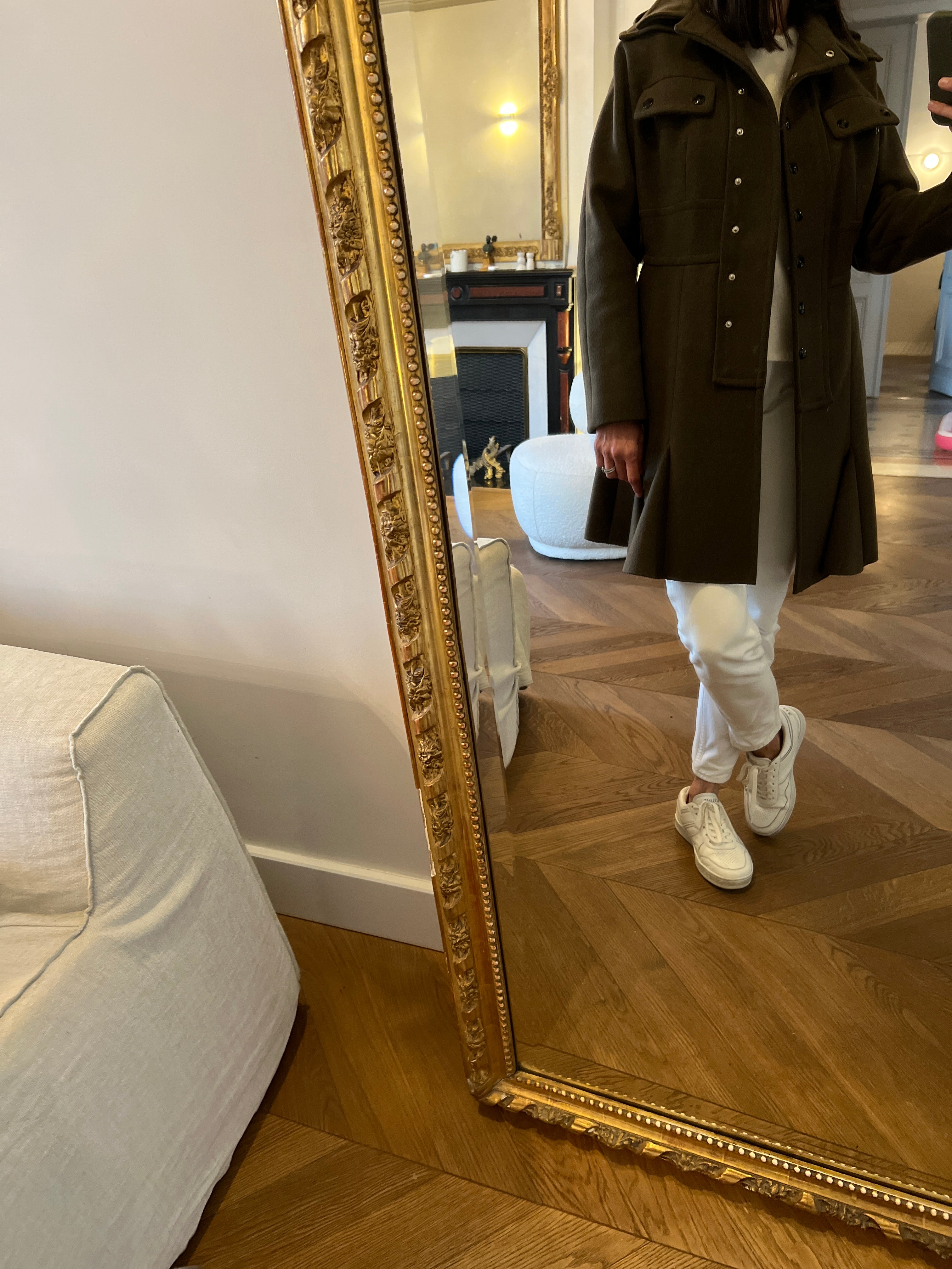 Manteau Sonia Rykiel kaki en laine