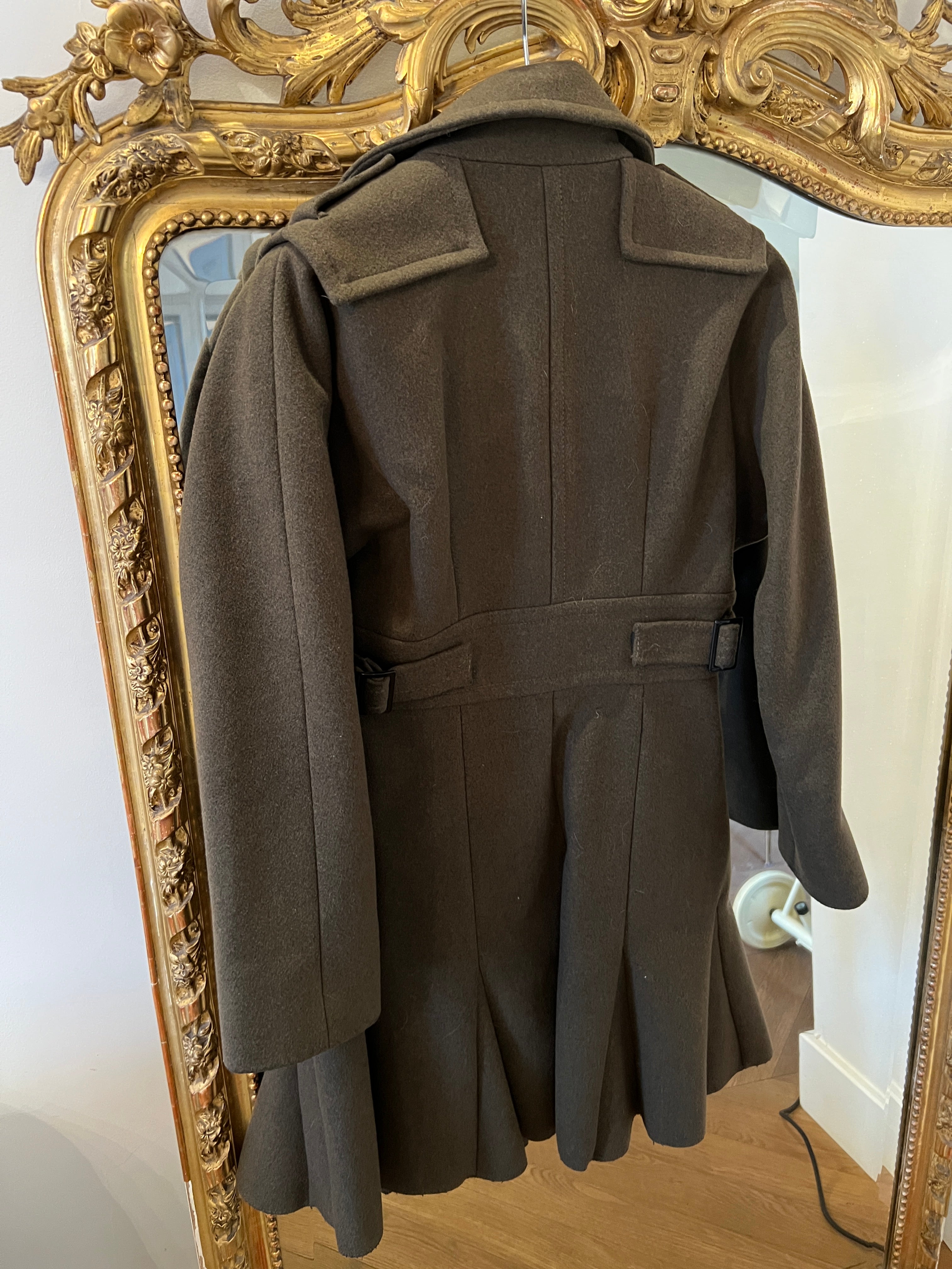 Manteau Sonia Rykiel kaki en laine