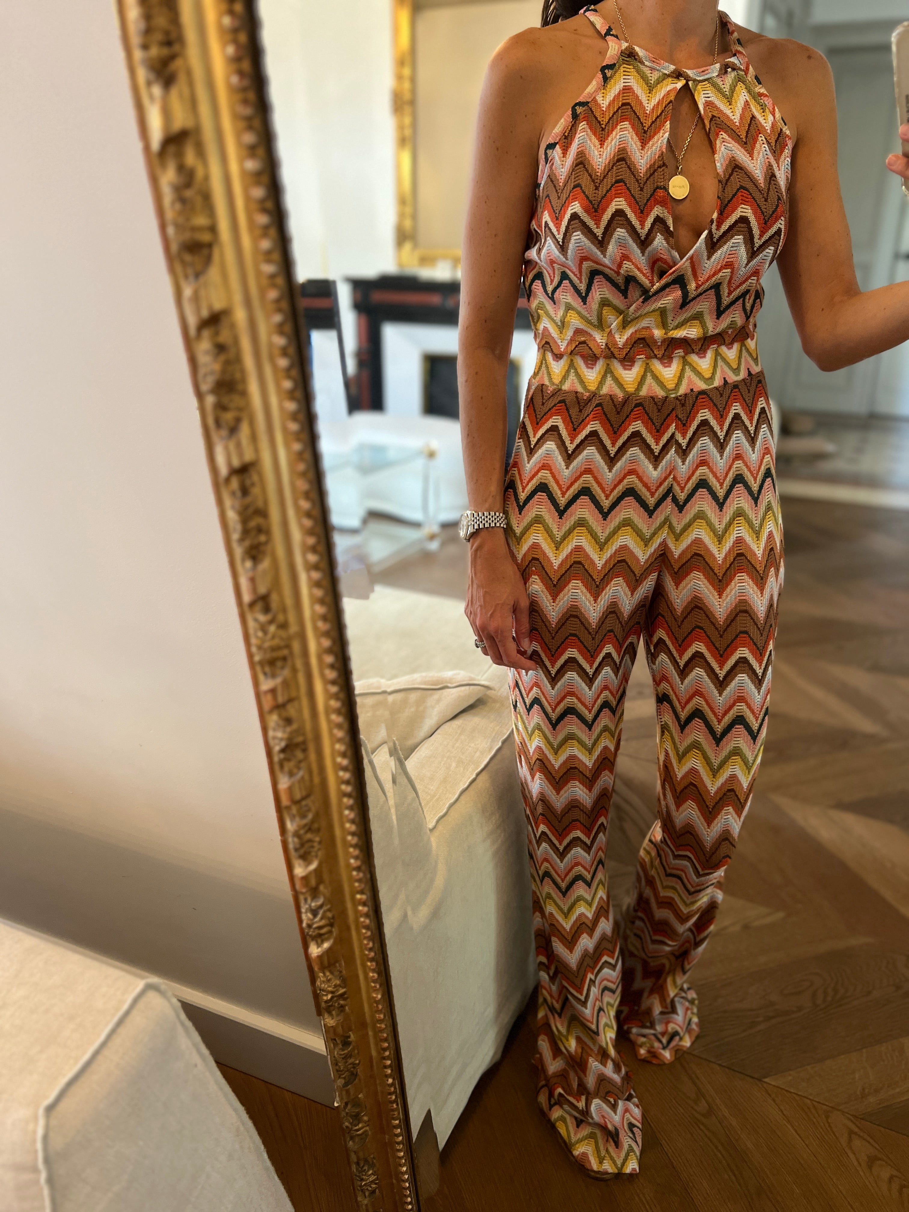 Ariane Brodier Ensemble Bershka coloré pantalon et haut