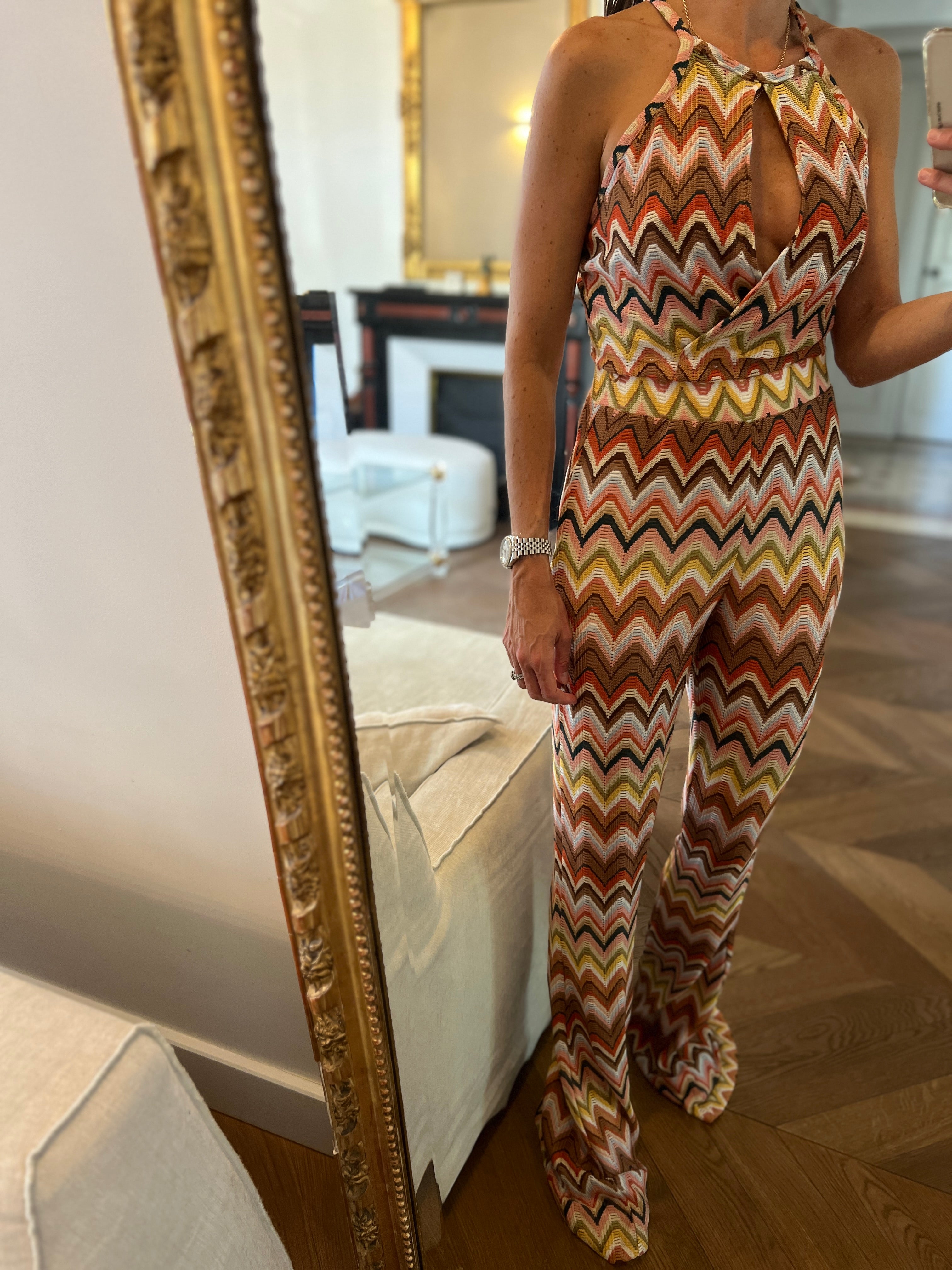 Ariane Brodier Ensemble Bershka coloré pantalon et haut