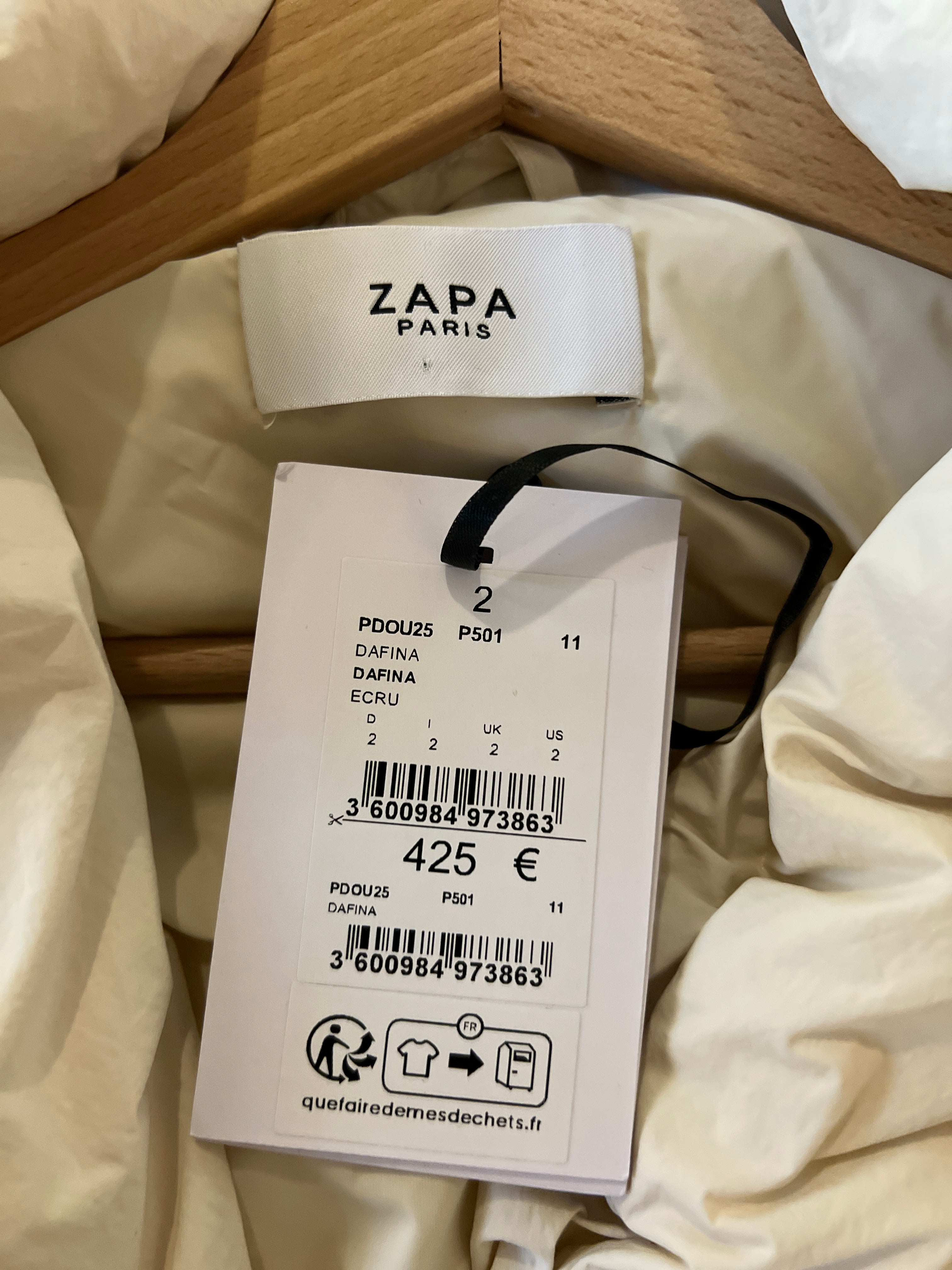 Manteau Zapa Dafina ecru