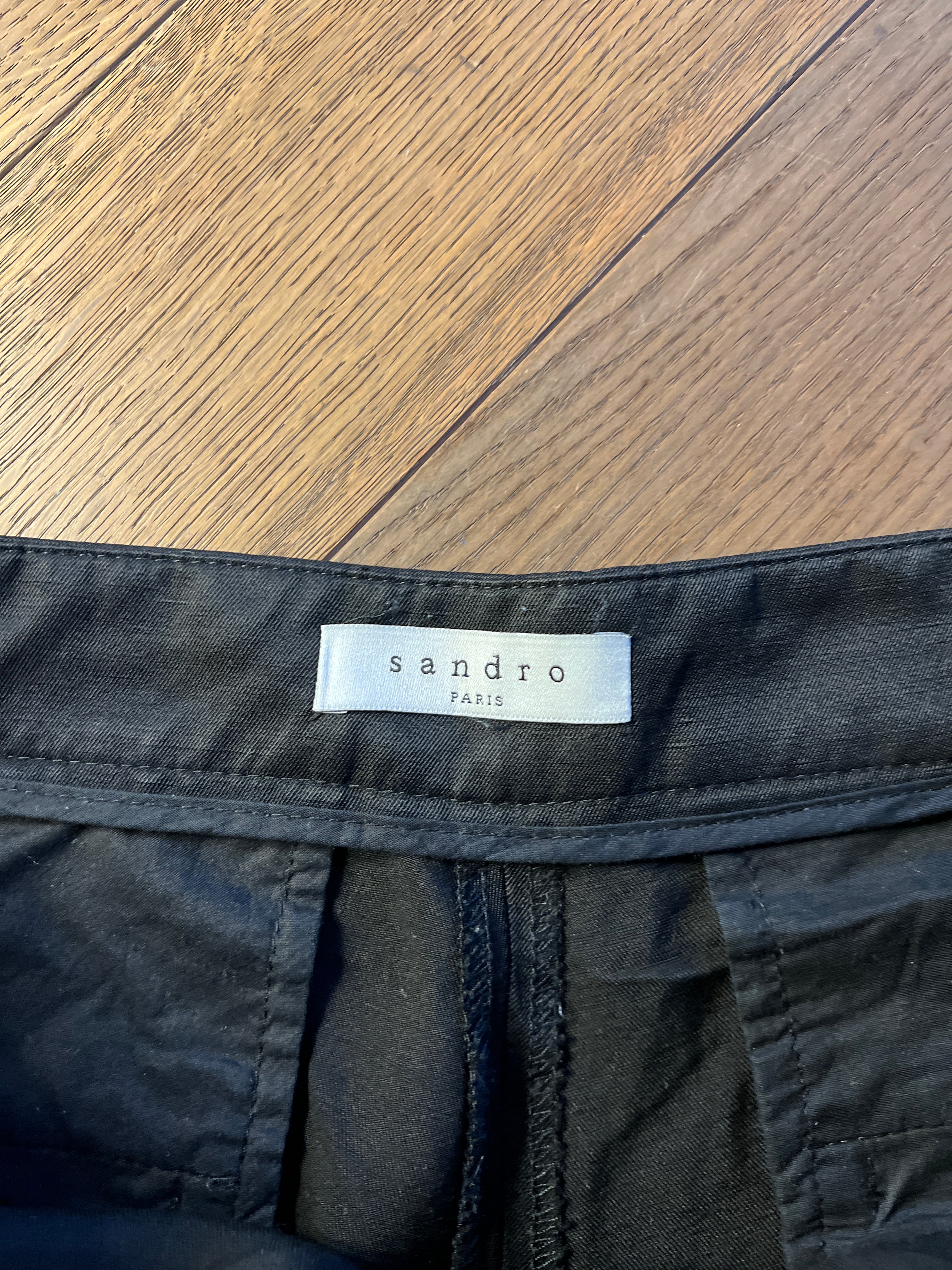 Pantalon Sandro noir avec fermeture eclair