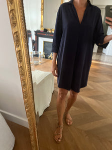 Robe Atelier Jad col chemise bleu marine