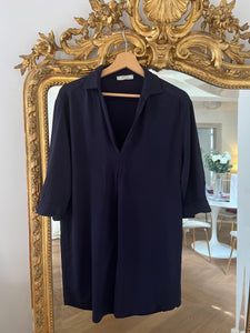 Robe Atelier Jad col chemise bleu marine