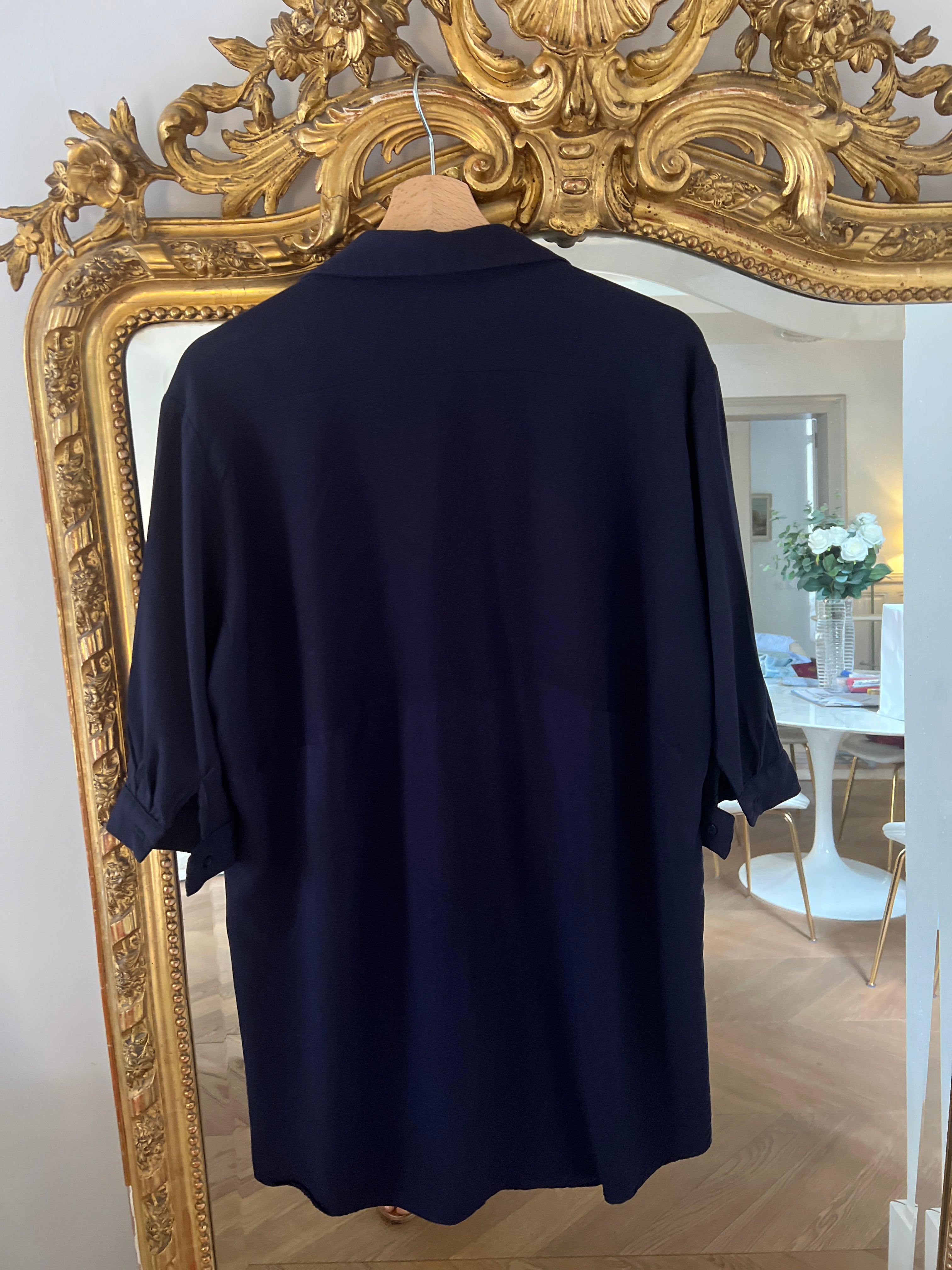 Robe Atelier Jad col chemise bleu marine