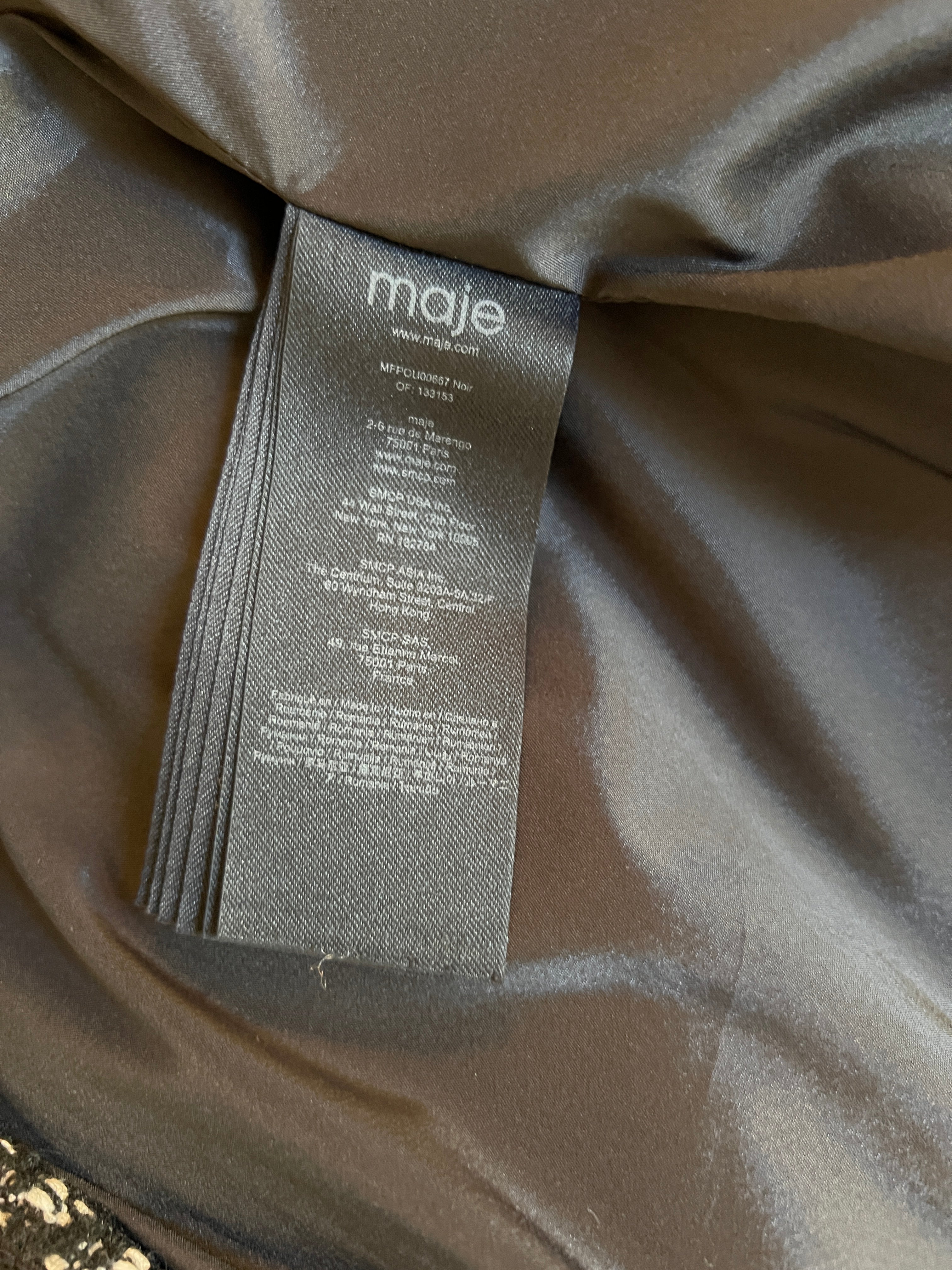 Maje  - Manteau boutons argentés avec poches