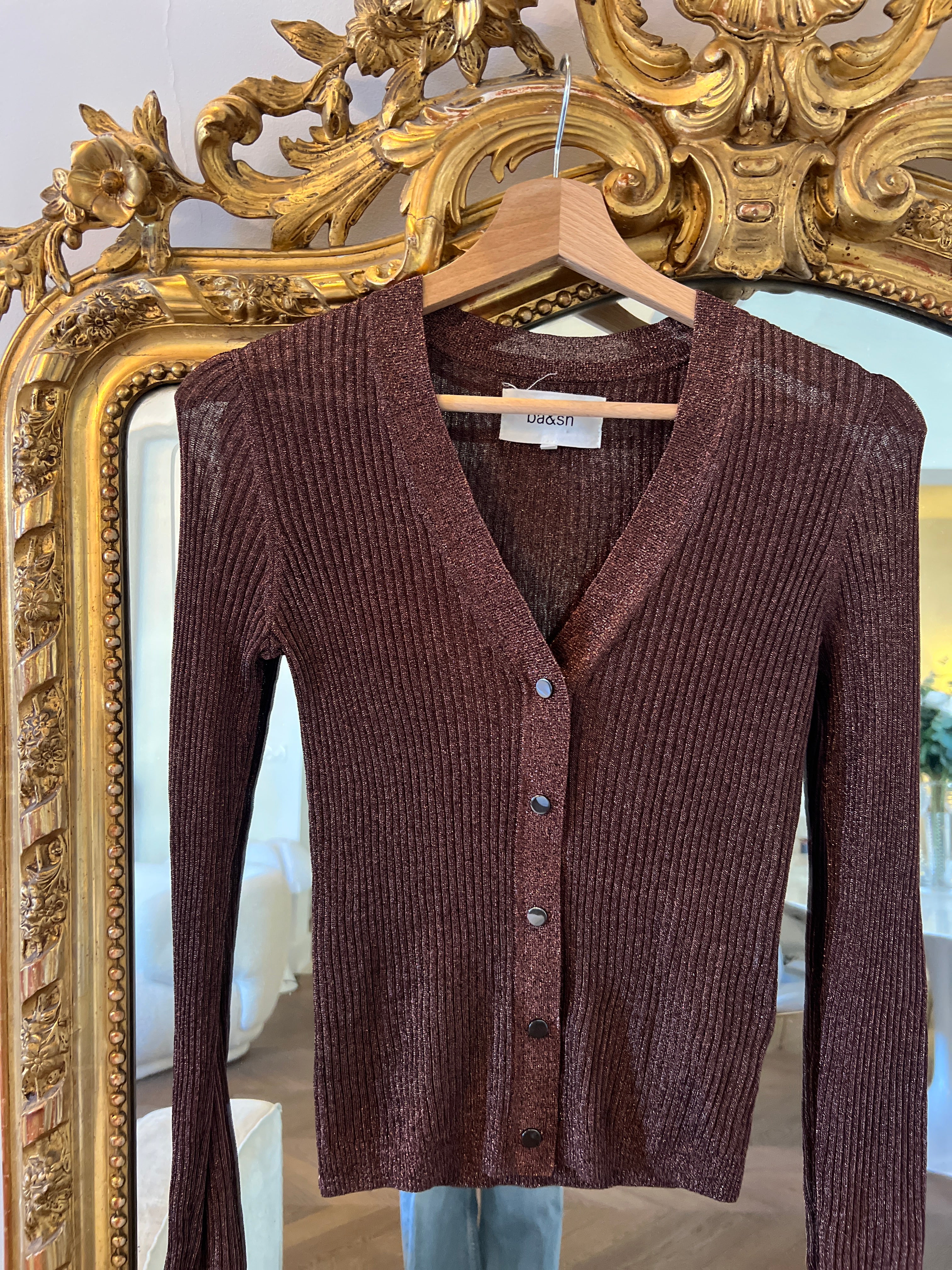 Ba&sh- Gilet irisé marron