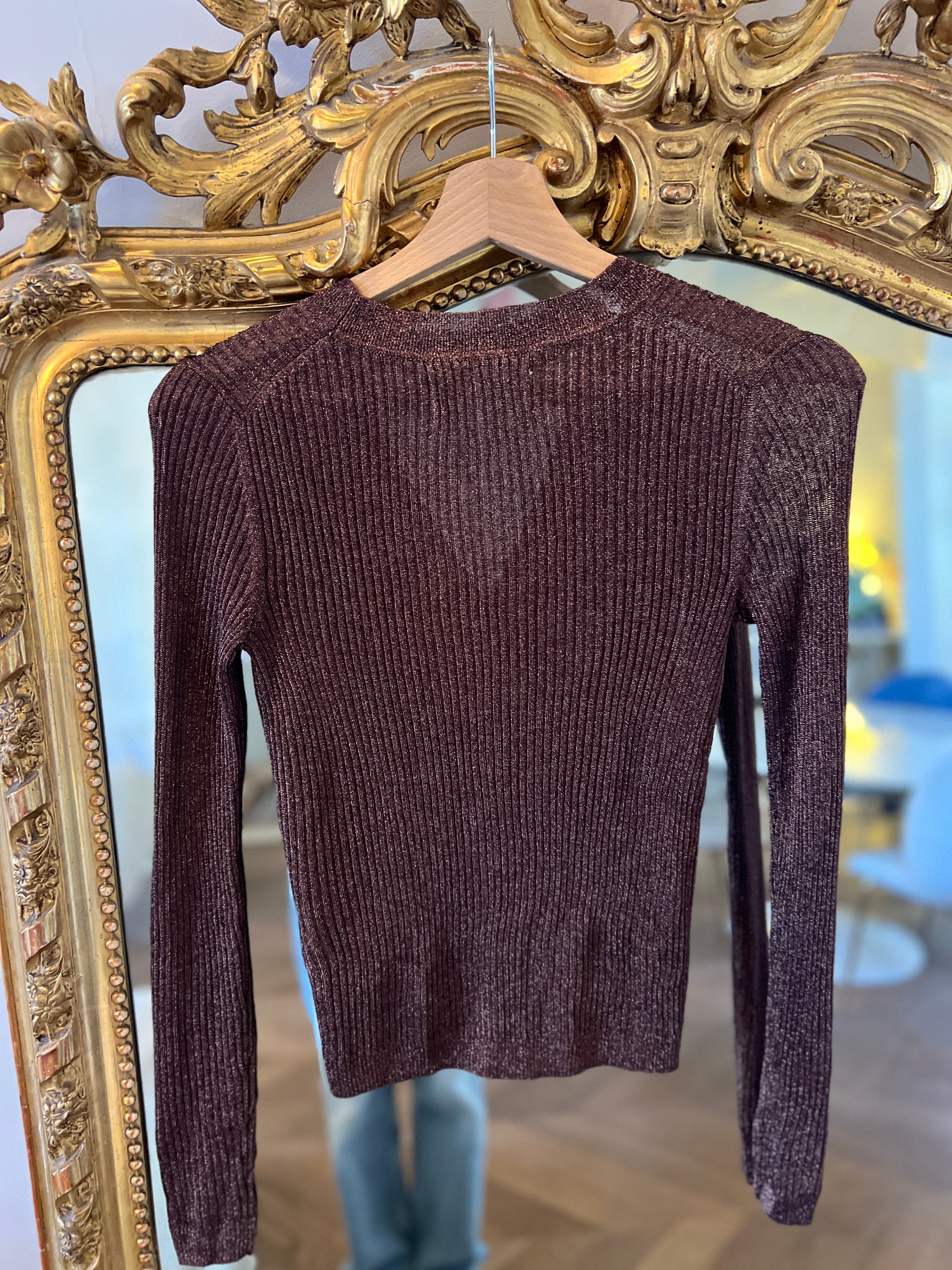 Ba&sh- Gilet irisé marron