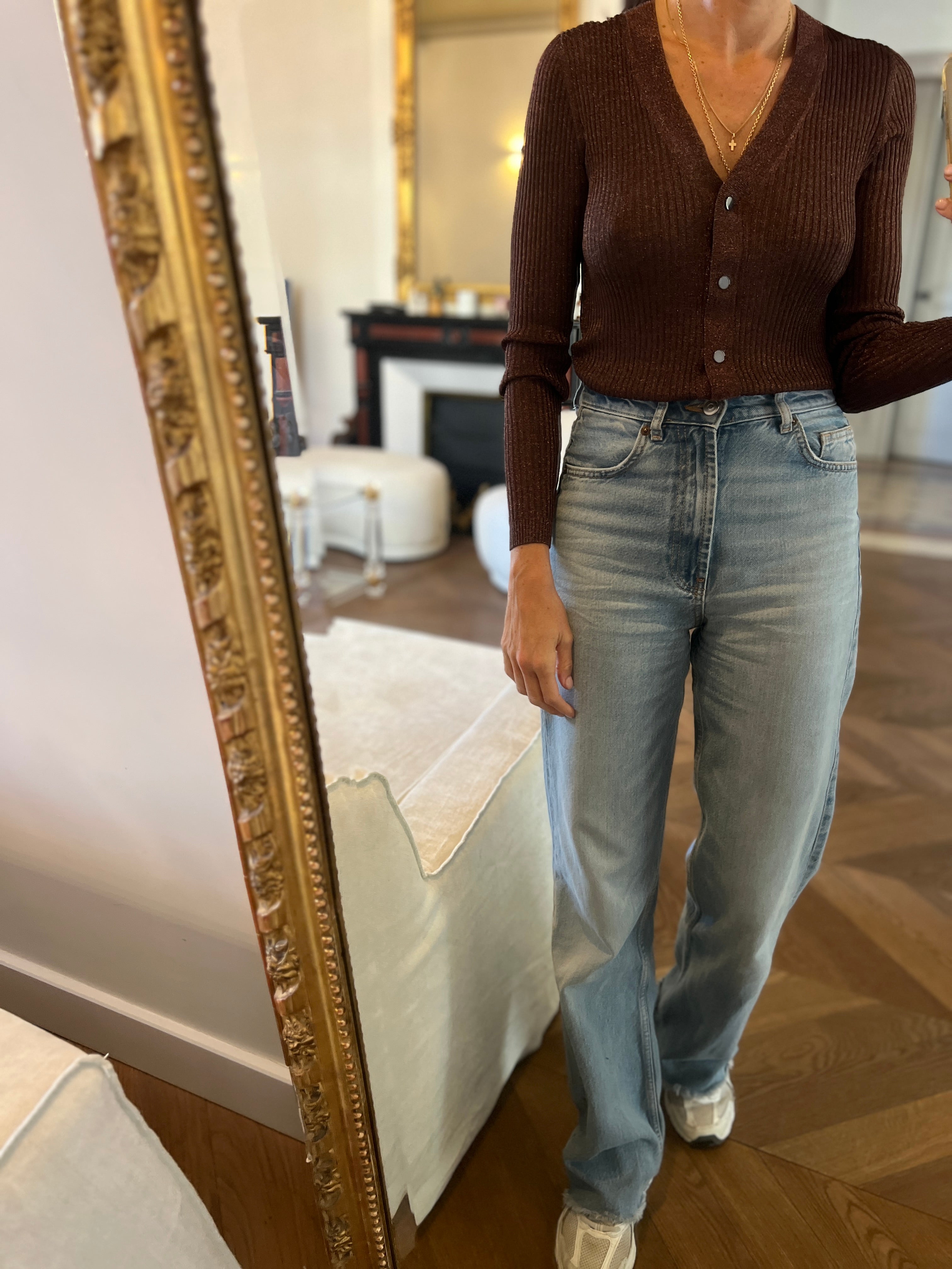 Ba&sh- Gilet irisé marron