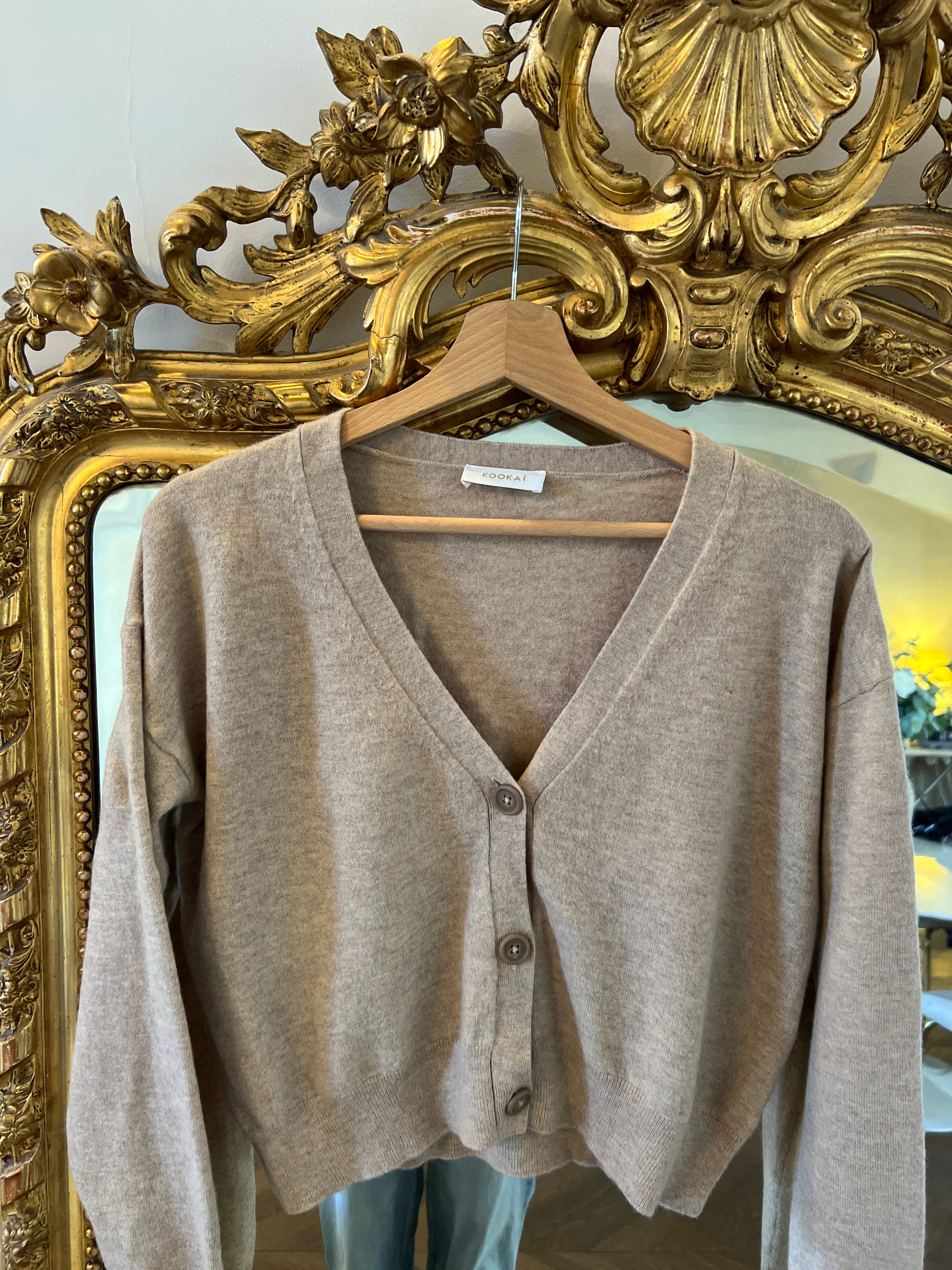 Kookai - Gilet beige en laine et cachemire