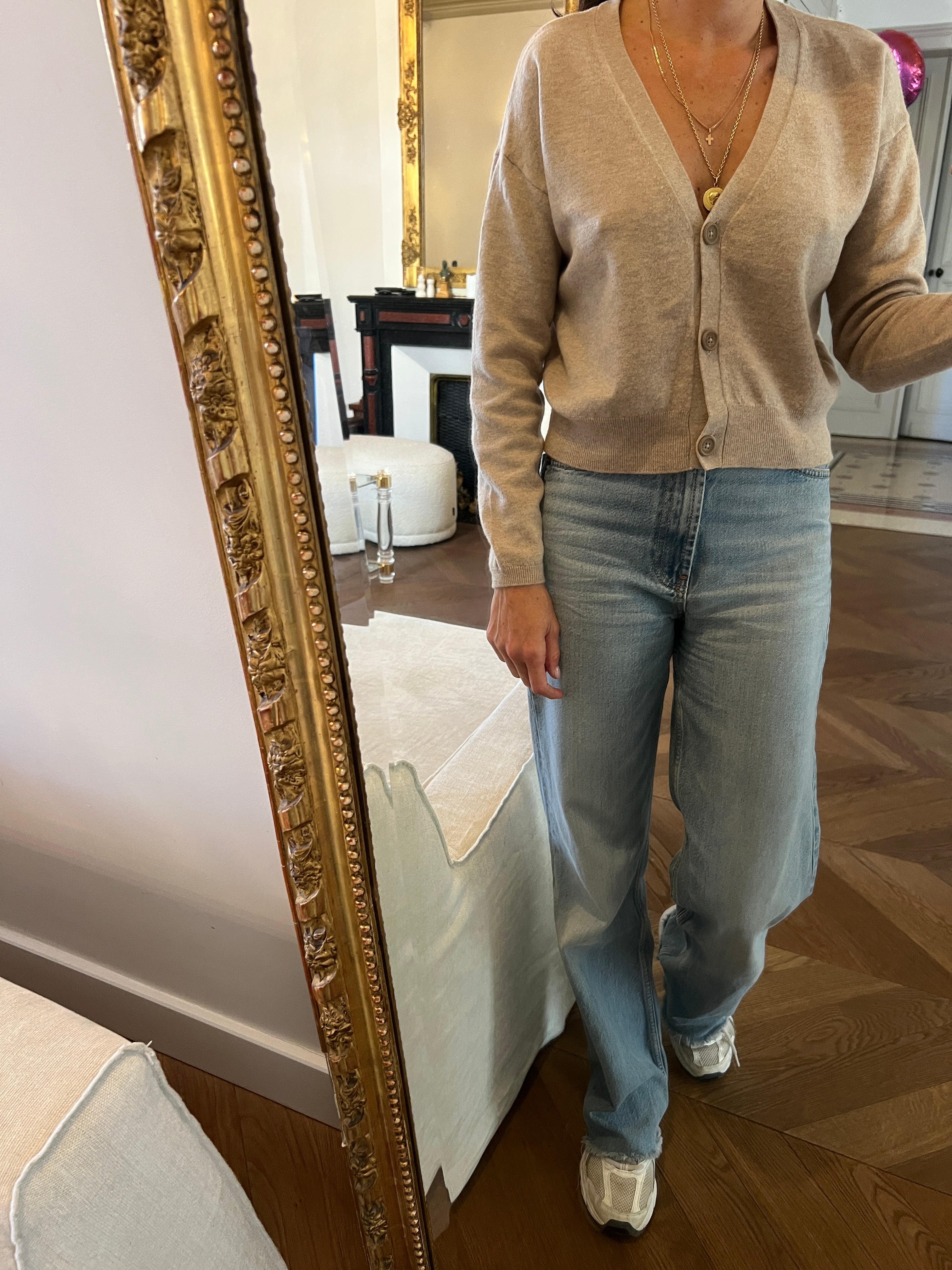 Kookai - Gilet beige en laine et cachemire