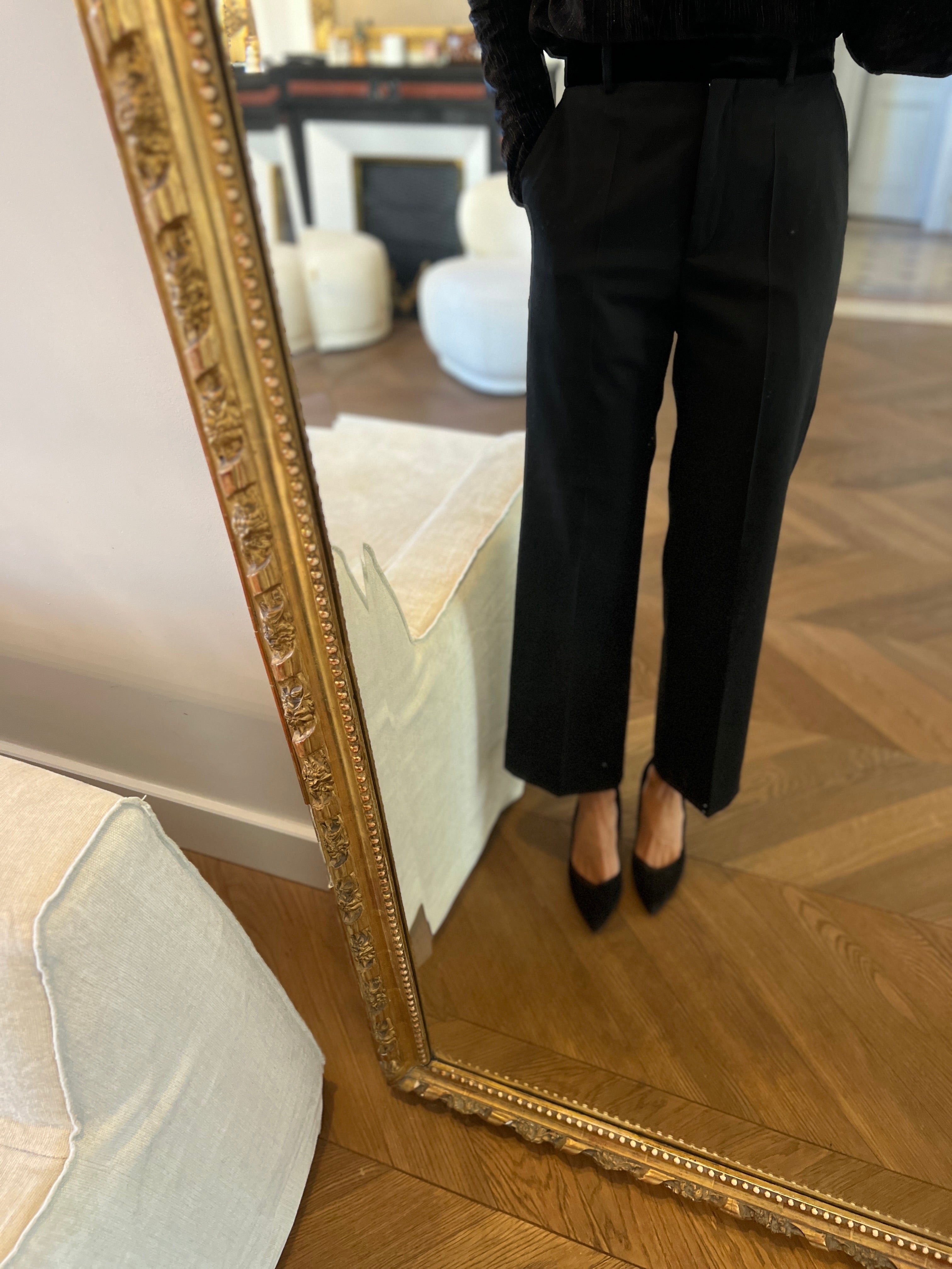 Sandro -  Pantalon Sandro tour de taille en velours