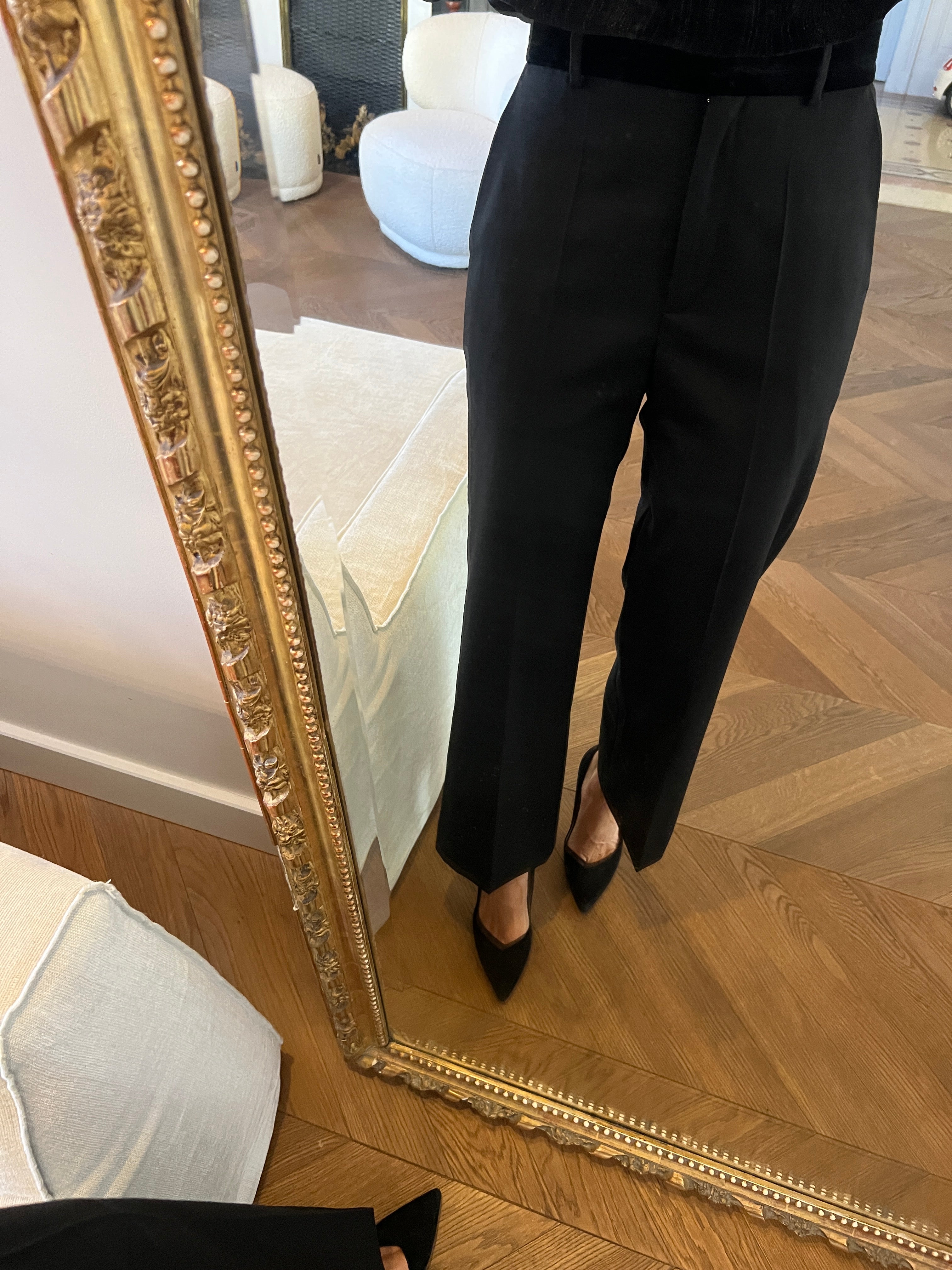 Sandro -  Pantalon Sandro tour de taille en velours