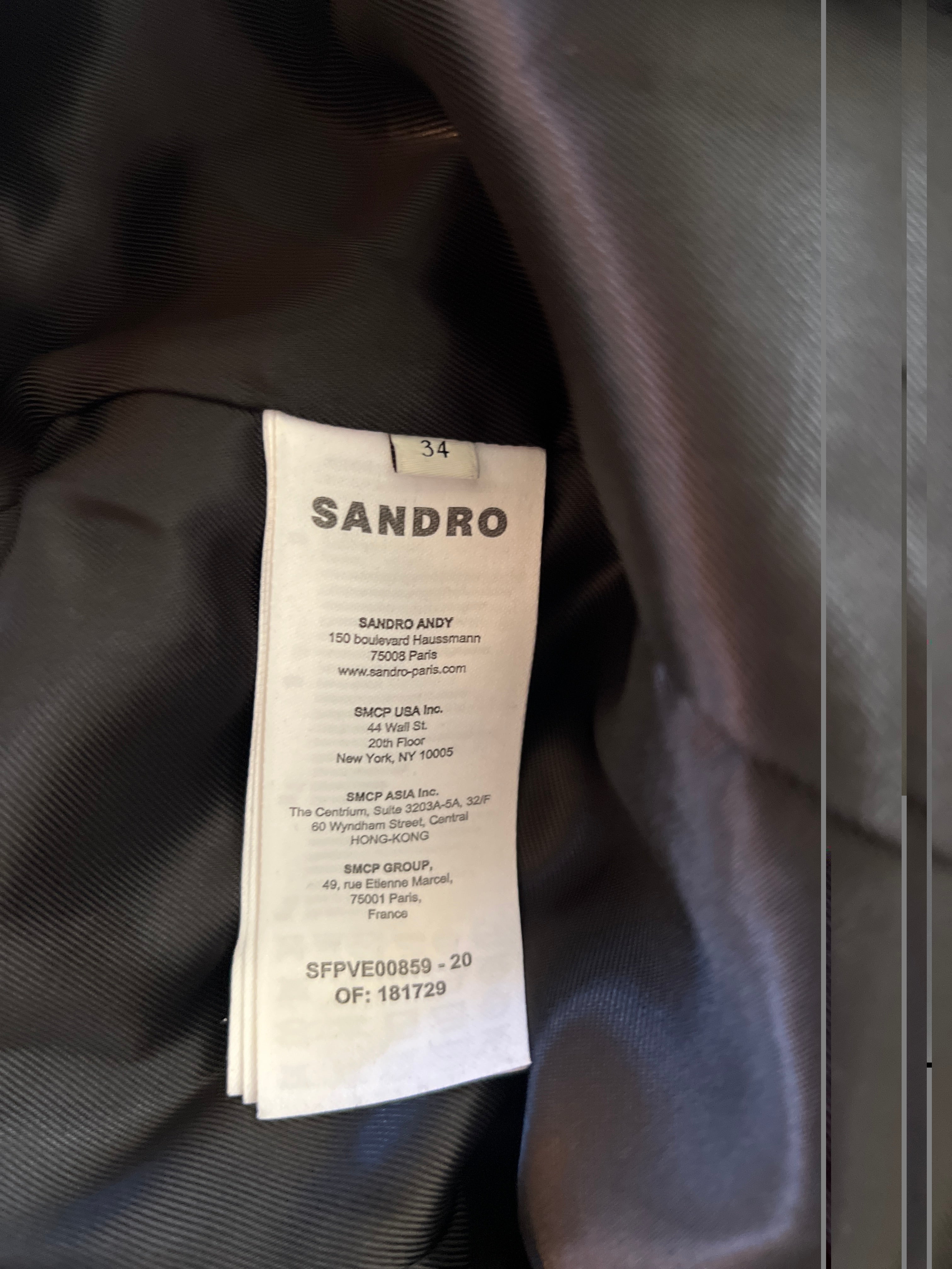 Sandro -  Blazer noir col velours