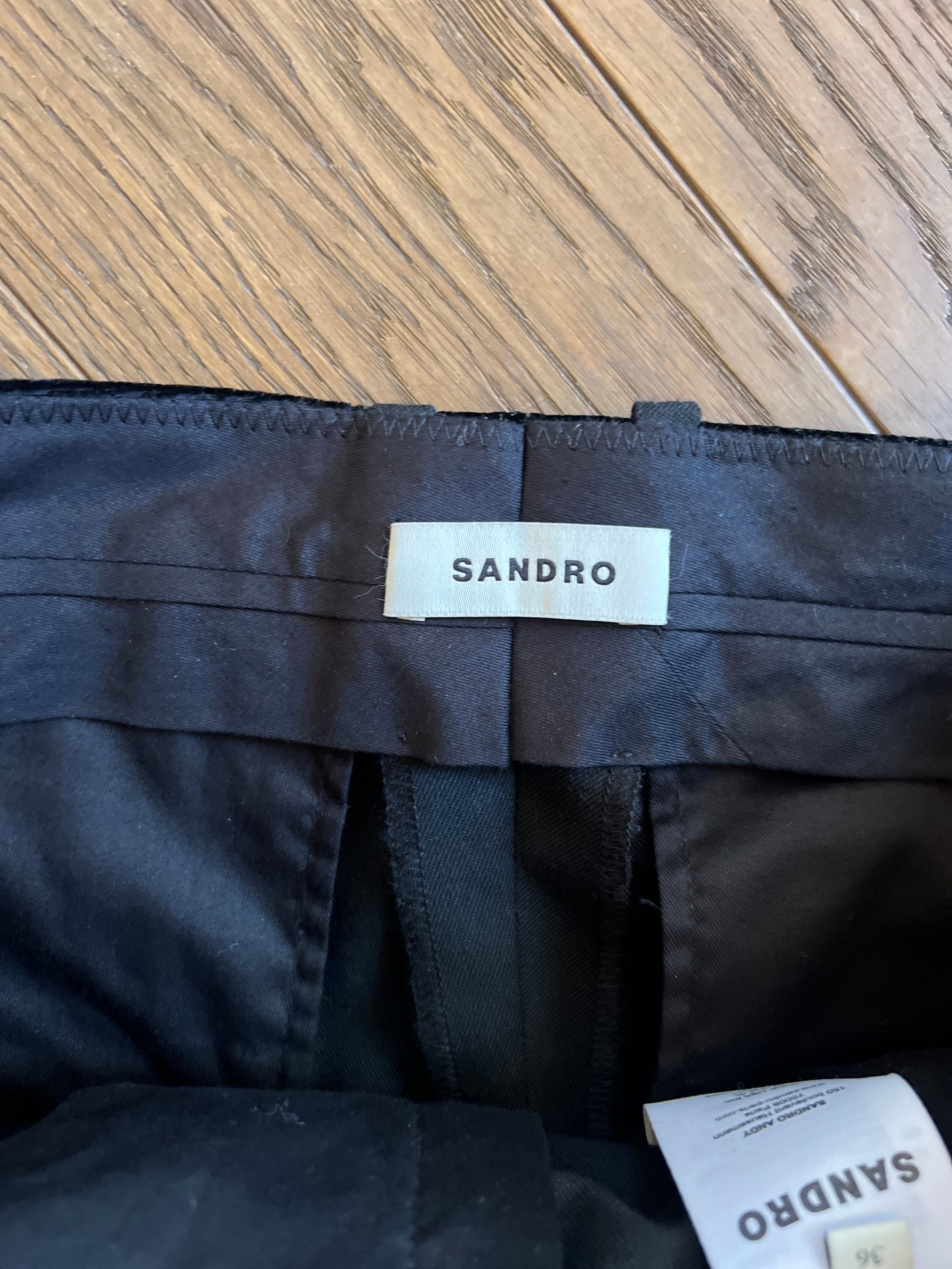 Sandro -  Pantalon Sandro tour de taille en velours