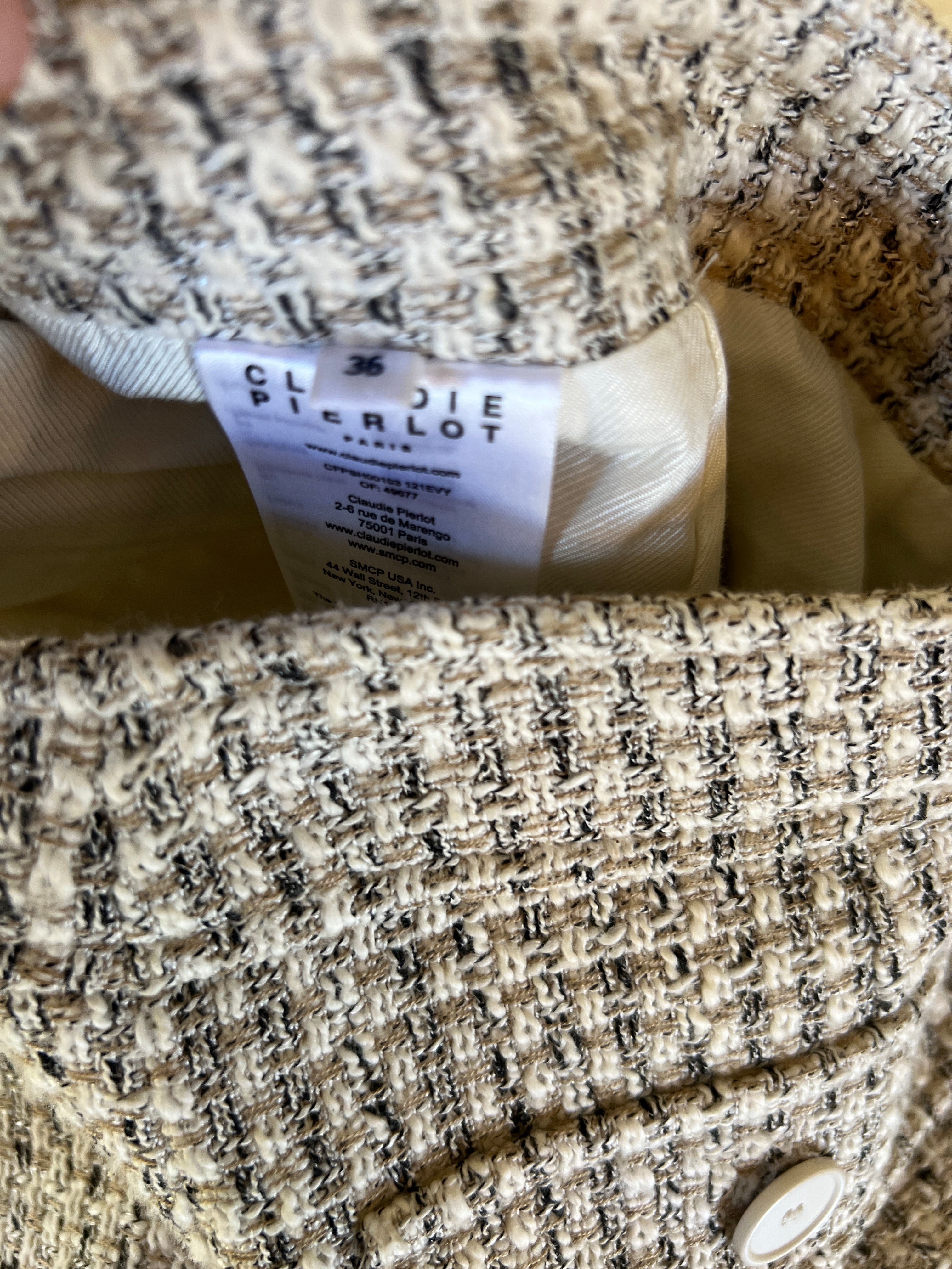 Claudie Pierlot -  Short en tweed beige clair