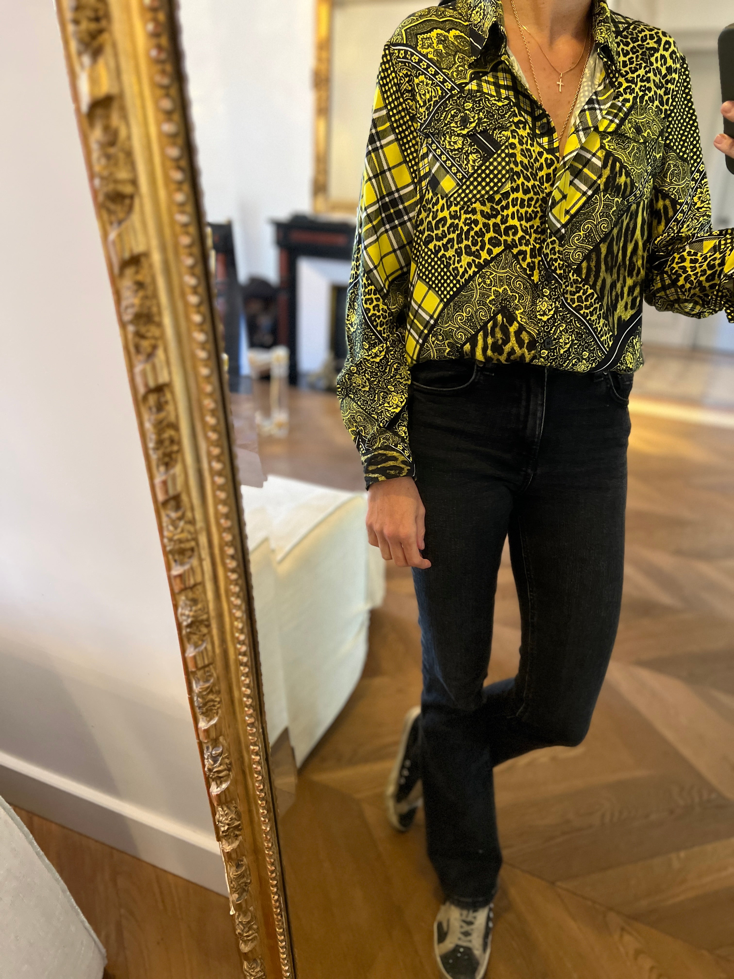 Chemise The Kooples Noire et Jaune Neuve