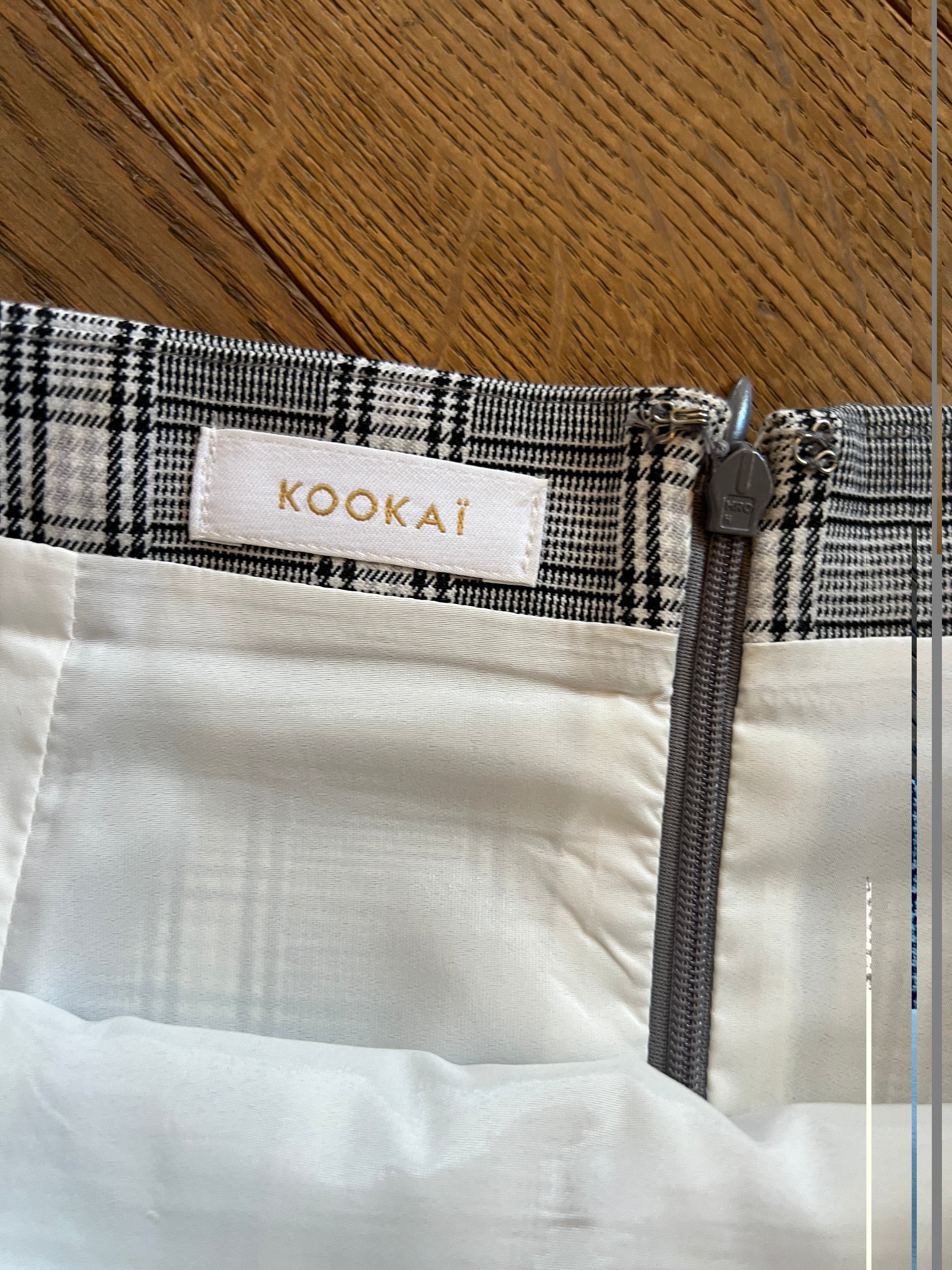 Kookai - Jupe à carreaux trapèze grise