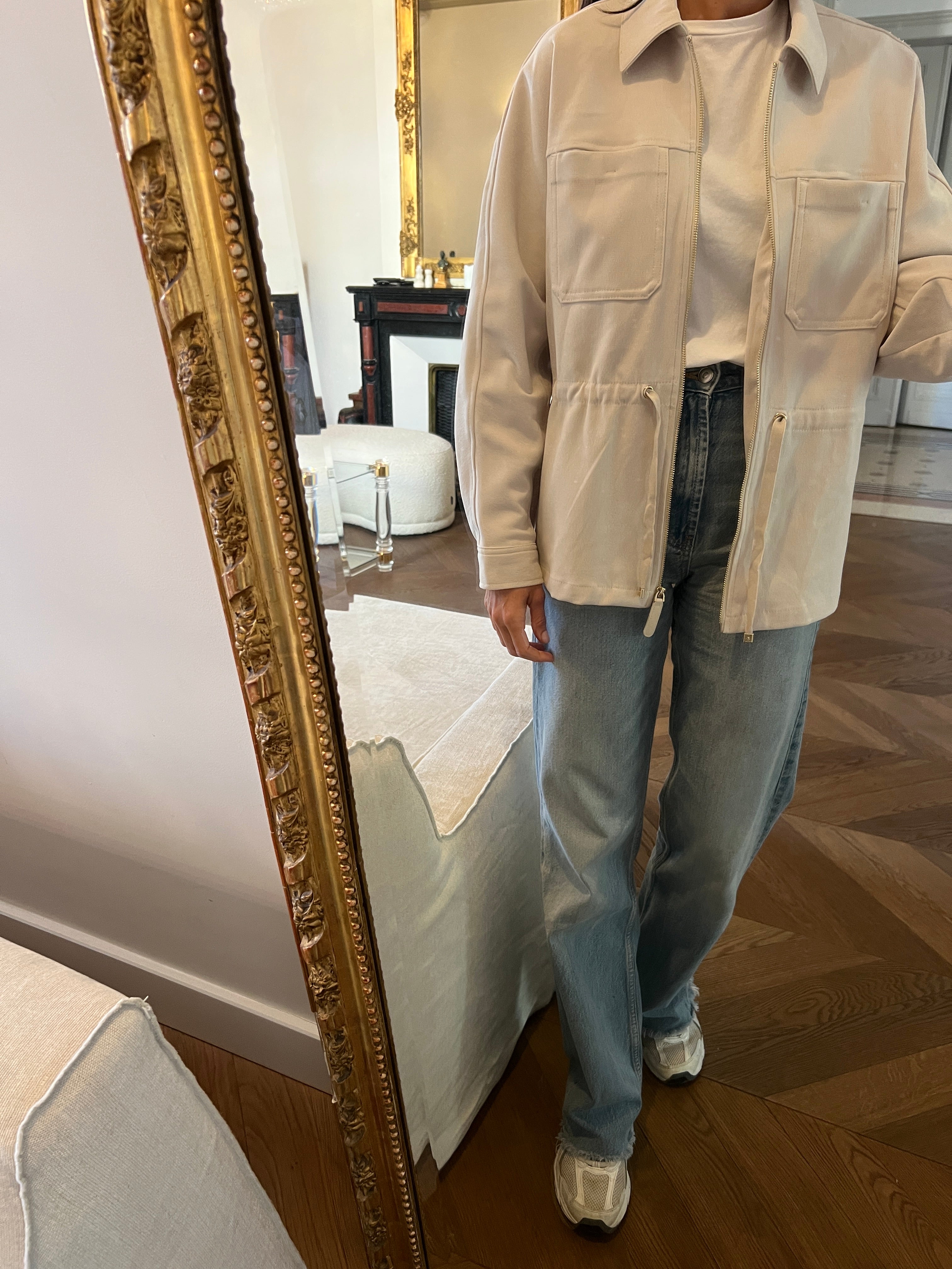 Zara- Veste beige clair avec poches