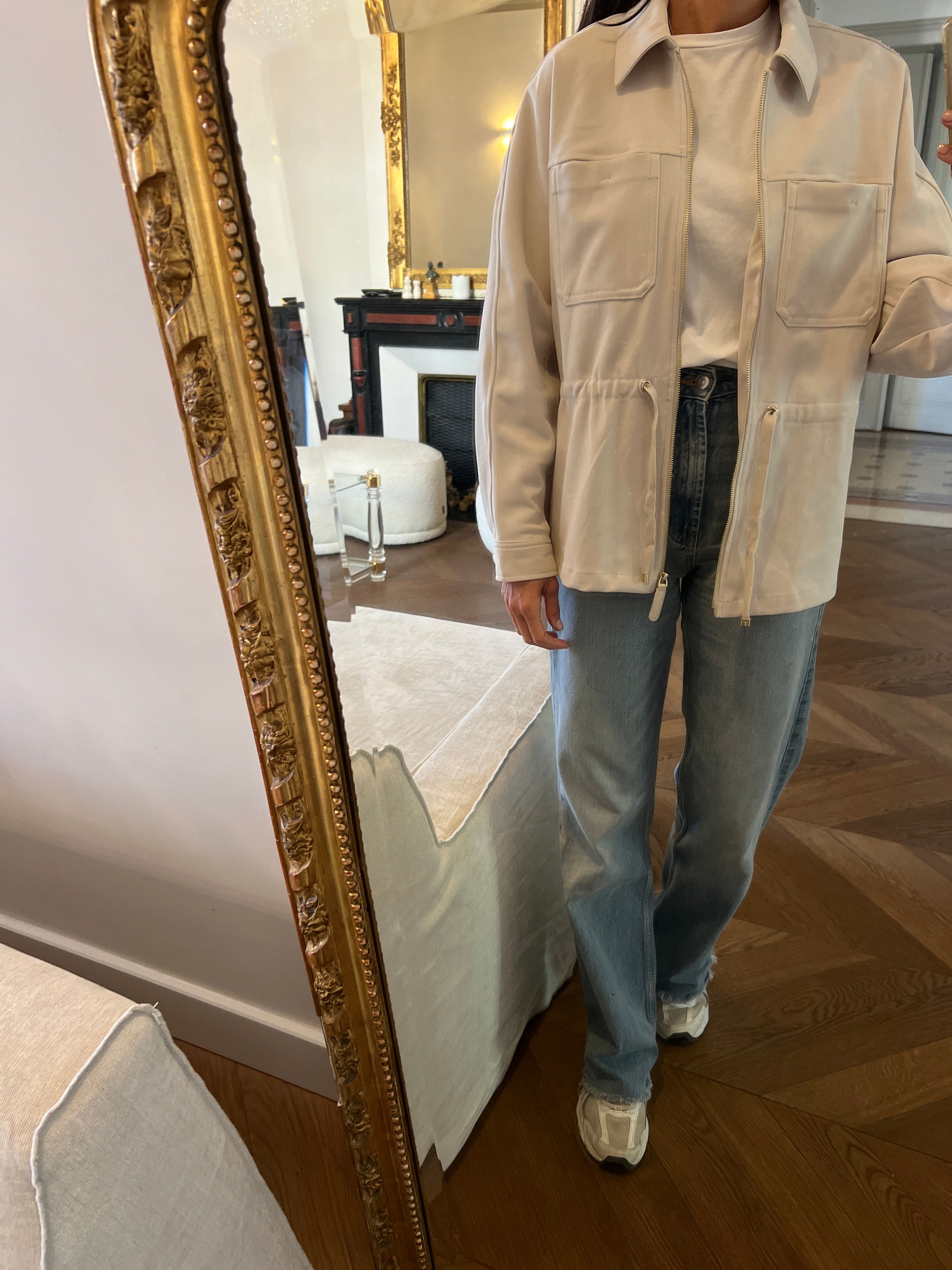 Zara- Veste beige clair avec poches