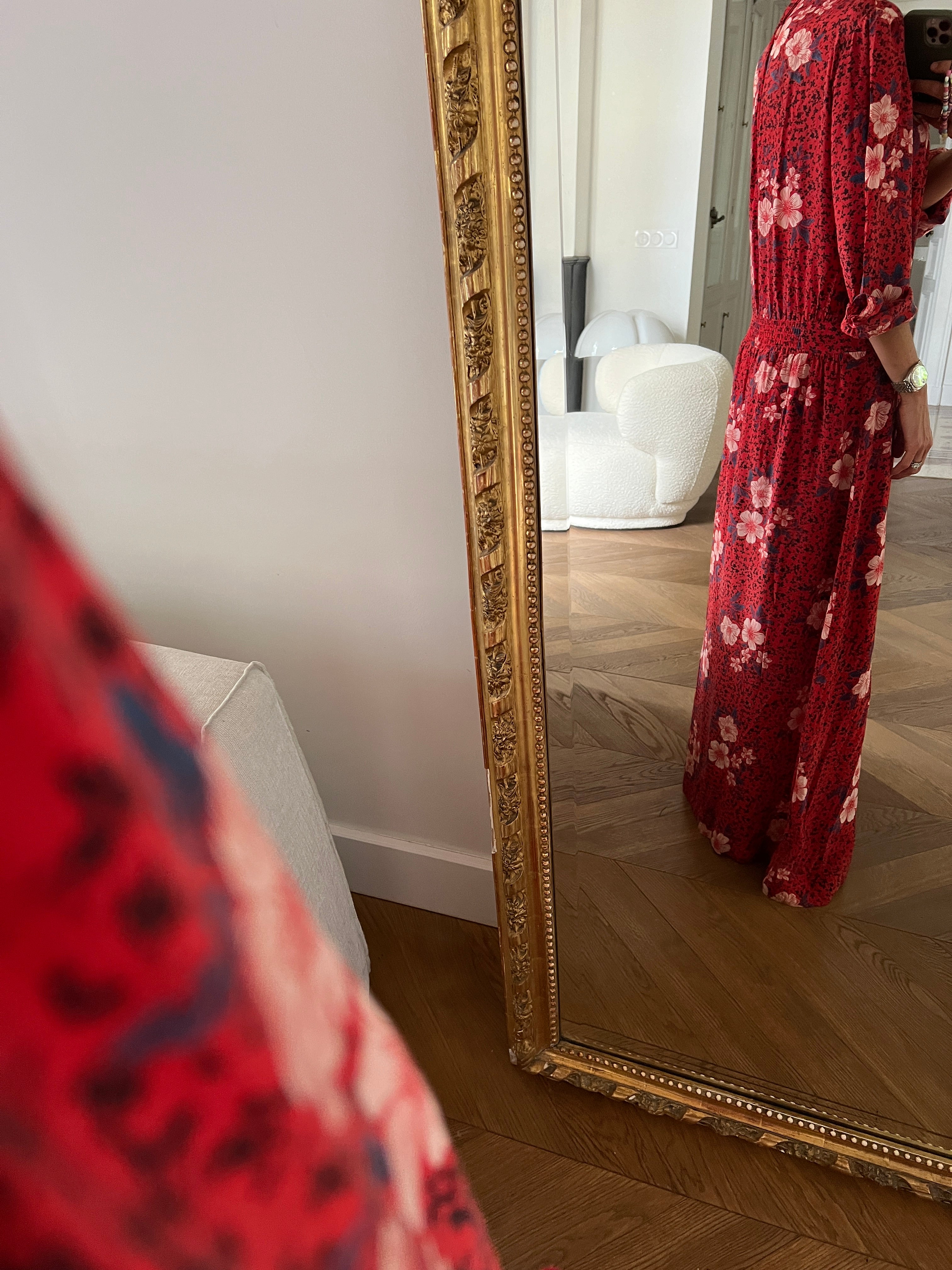 Robe Zadig&Voltaire en soie bordeaux à fleurs