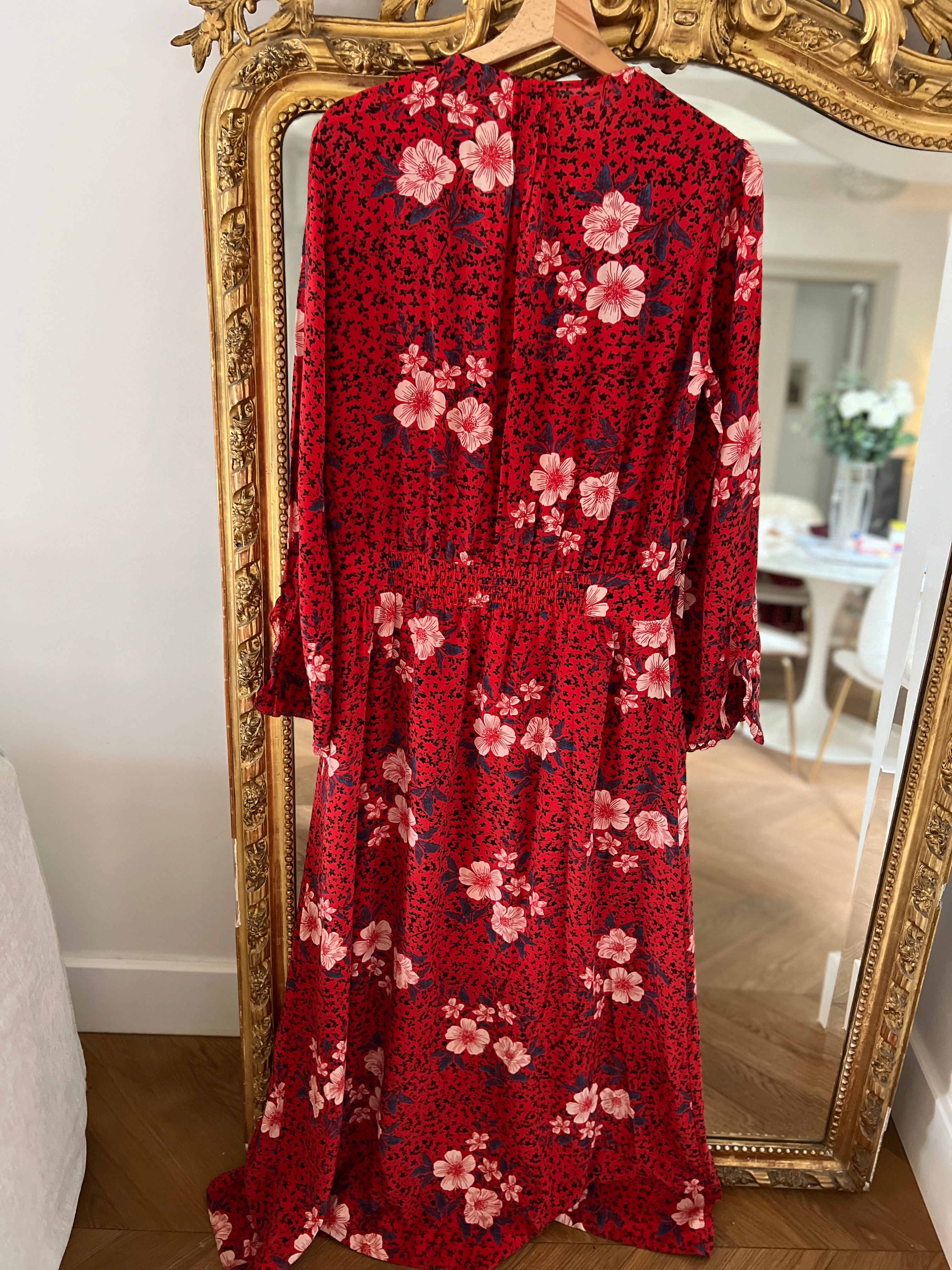 Robe Zadig&Voltaire en soie bordeaux à fleurs