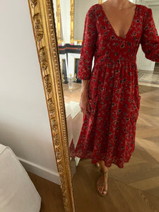 Robe Ba&sh bordeaux à fleurs