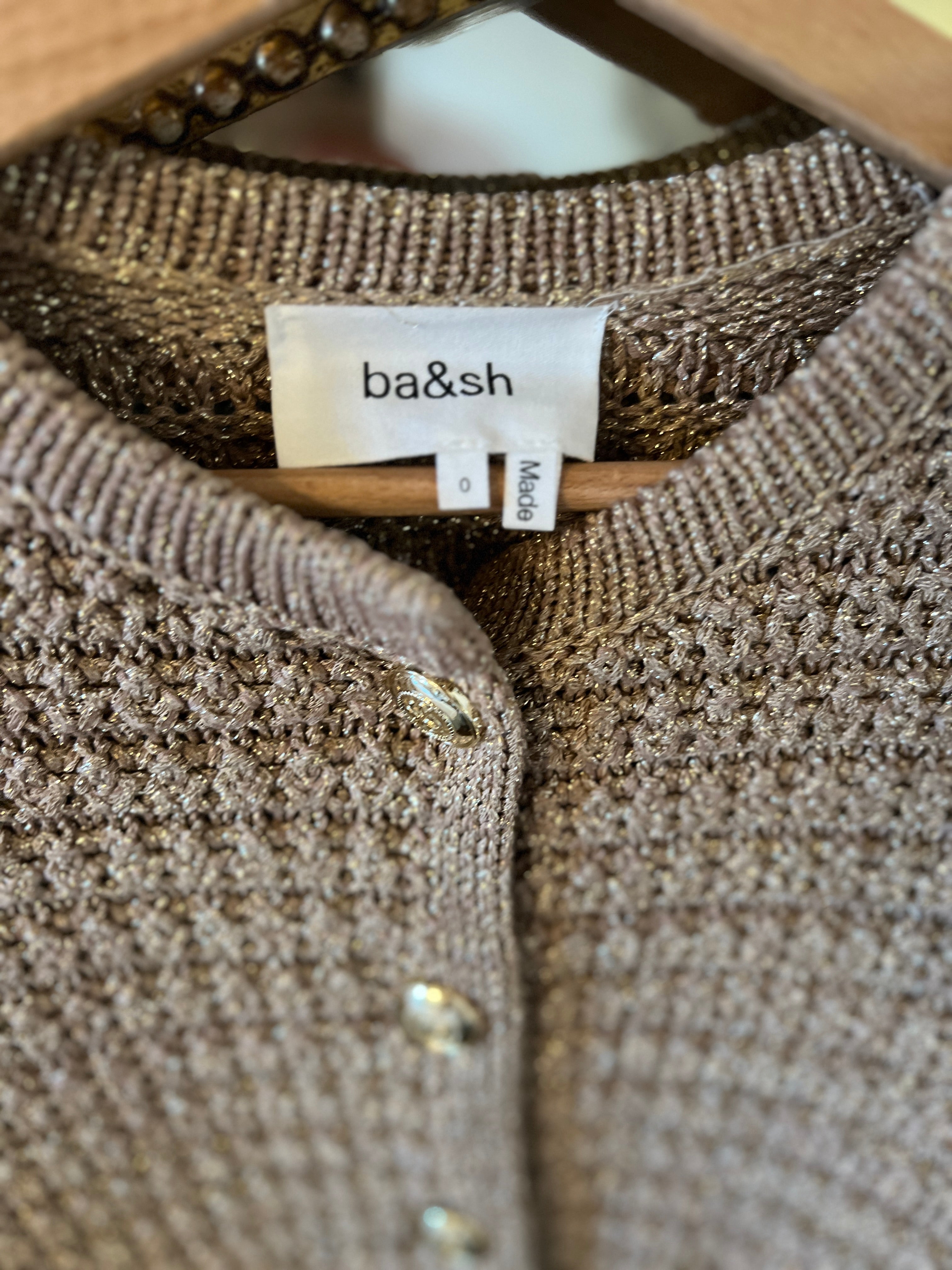 Ba&sh - Gilet Gaston en crochet doré