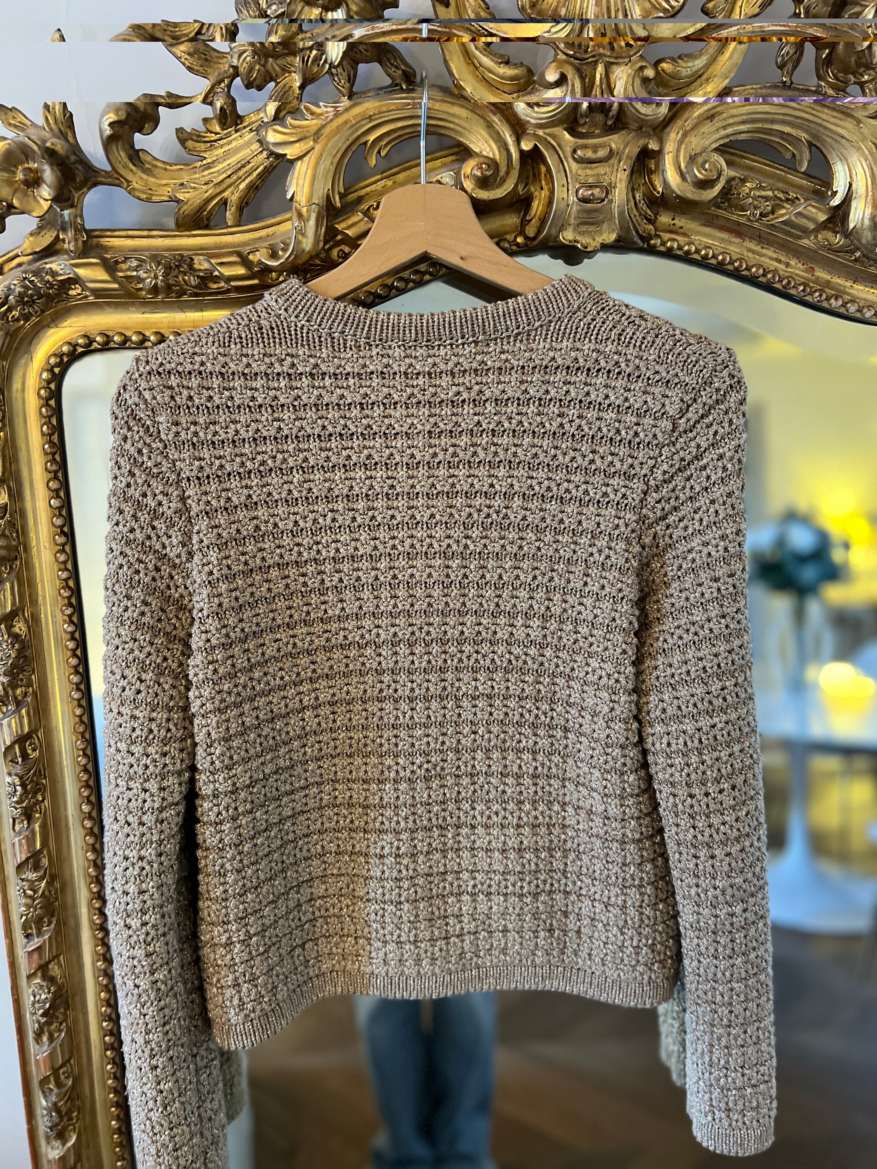 Ba&sh - Gilet Gaston en crochet doré