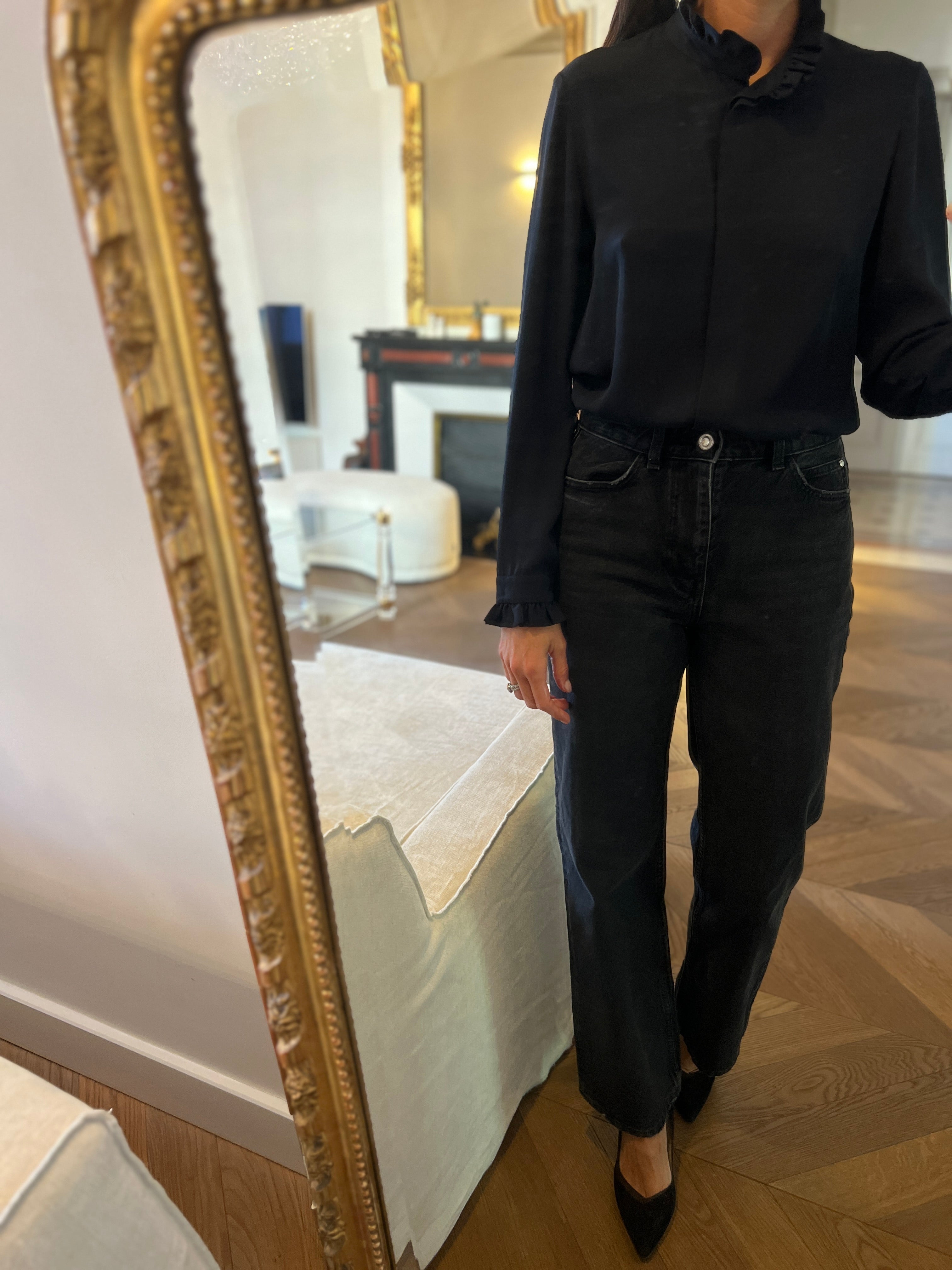 Claudie Pierlot - Chemise col montant noire