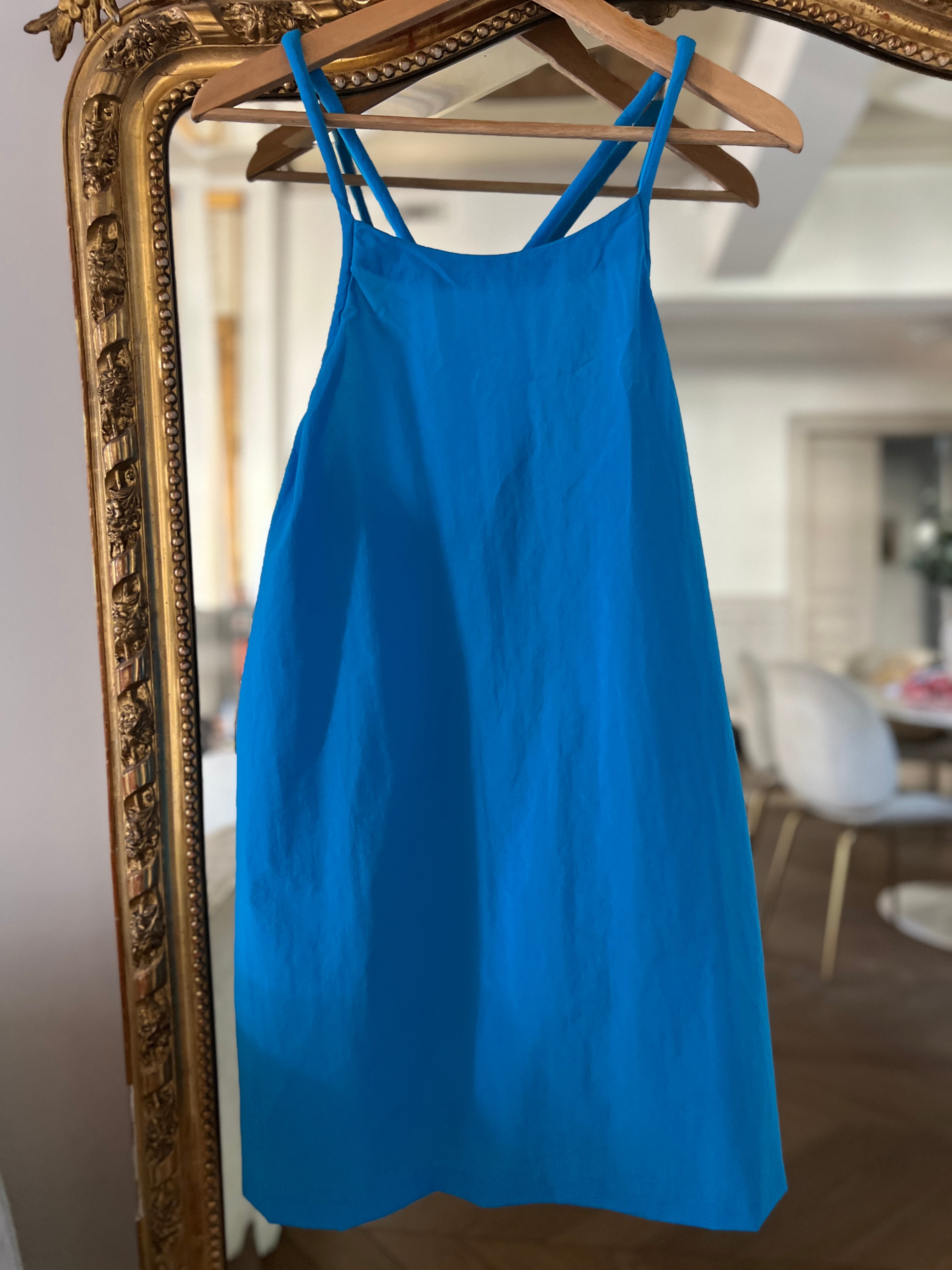 Robe Claudie Pierlot bleue bretelles rondes