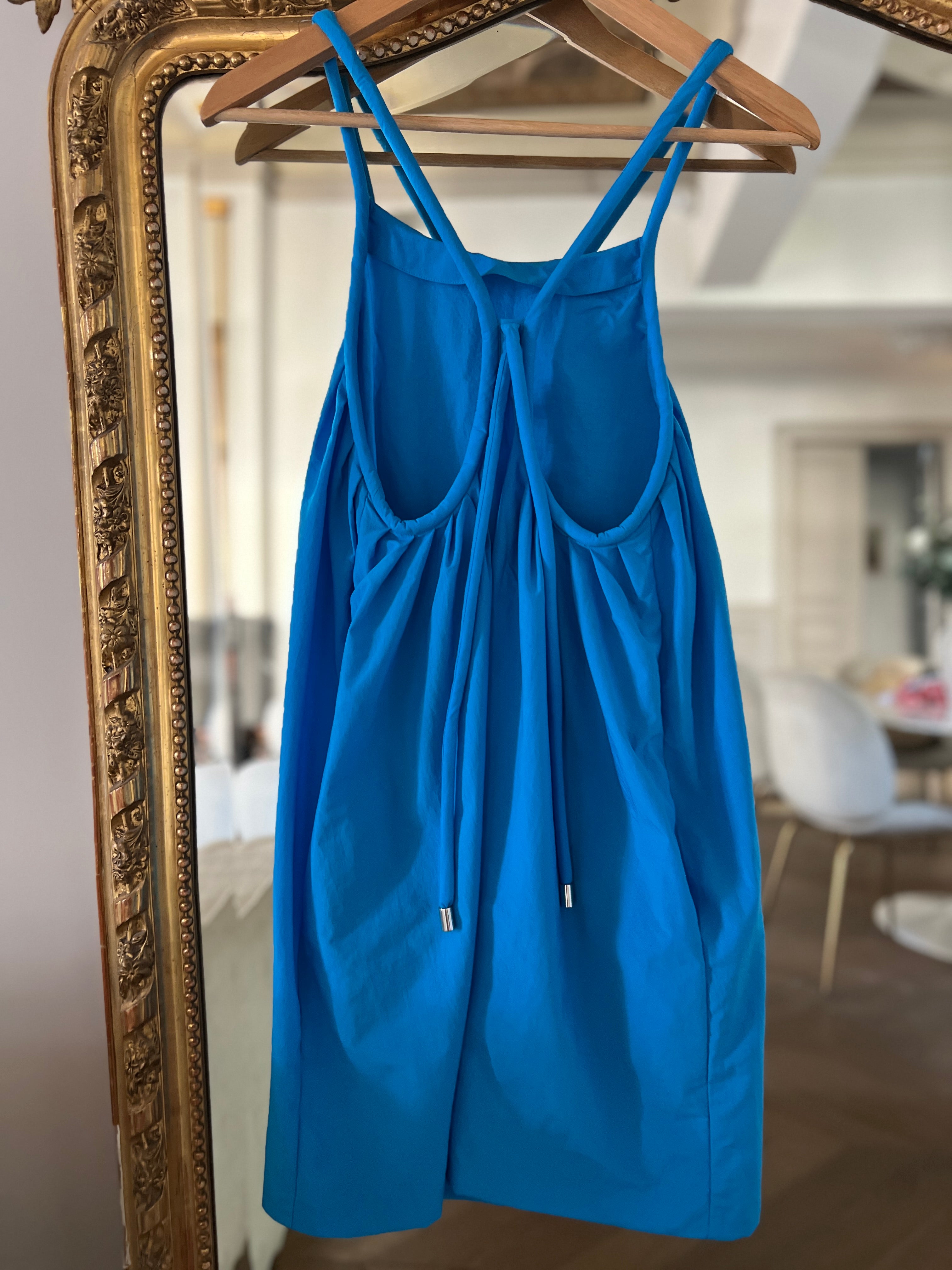 Robe Claudie Pierlot bleue bretelles rondes