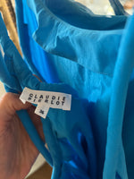 Charger l&#39;image dans la galerie, Robe Claudie Pierlot bleue bretelles rondes
