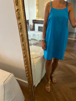 Charger l&#39;image dans la galerie, Robe Claudie Pierlot bleue bretelles rondes
