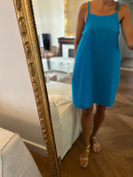 Charger l&#39;image dans la galerie, Robe Claudie Pierlot bleue bretelles rondes
