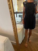 Charger l&#39;image dans la galerie, Combishort Claudie Pierlot noire motifs étoiles
