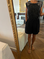 Charger l&#39;image dans la galerie, Combishort Claudie Pierlot noire motifs étoiles
