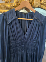 Charger l&#39;image dans la galerie, Maje - Robe bleu nuit plissée
